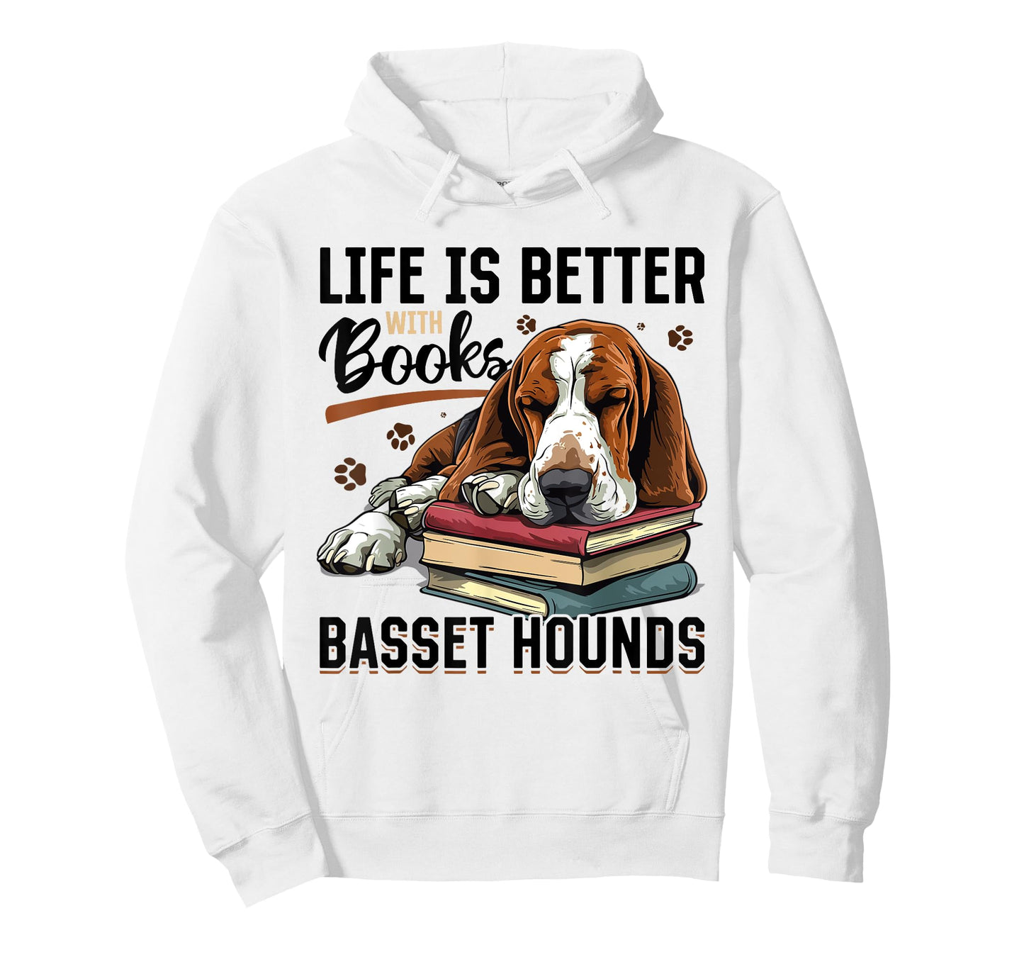 Basset Hound Dog Breed Life is Better with Books and a T-Shirt for Men Women Girls Kids