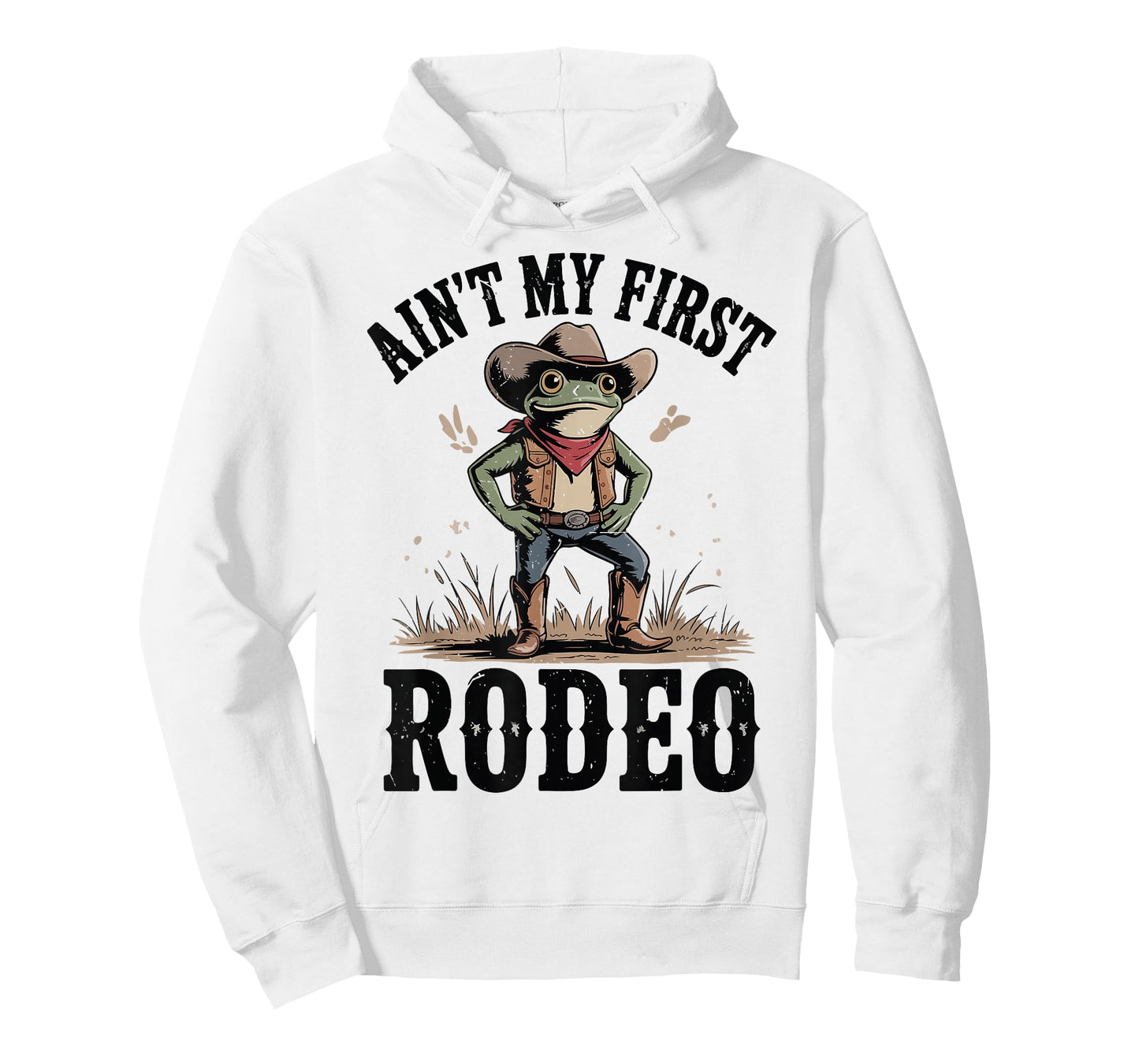 Toddler This Aint My First Rodeo Funny Frog Cowboy with Hat T-Shirt