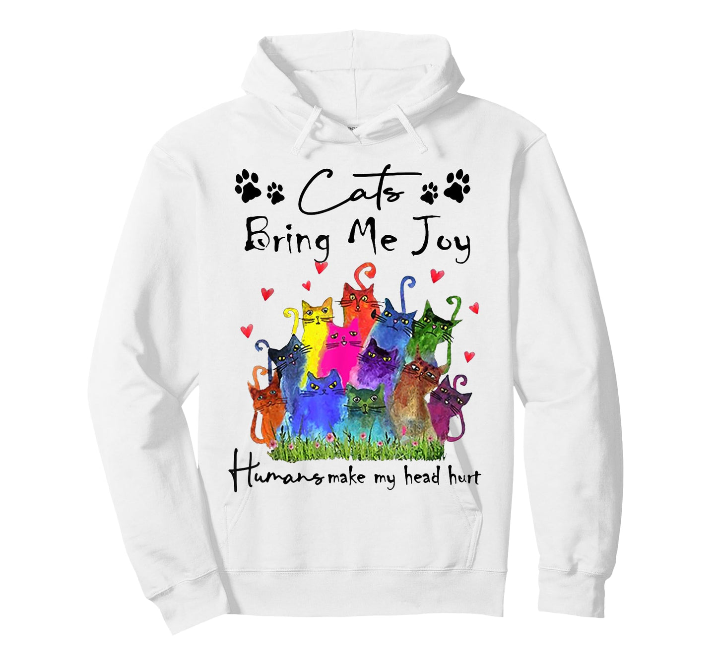 Cats Bring Me Joy Human Make My Head Hurt Funny Cat Lovers T-Shirt