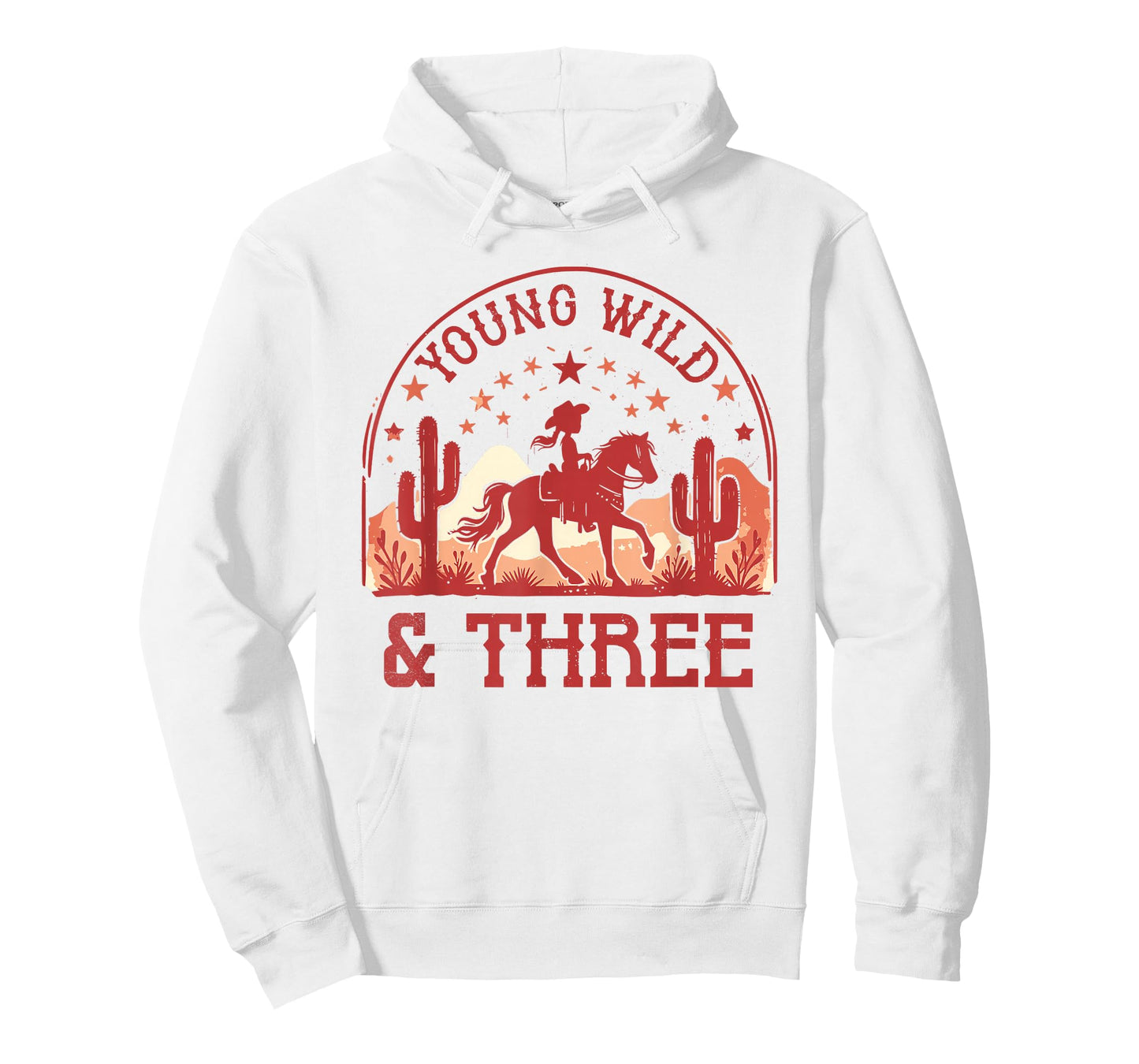 Young Wild & Three 3rd Bday Girl 3 Year Old Western Cowgirl T-Shirt