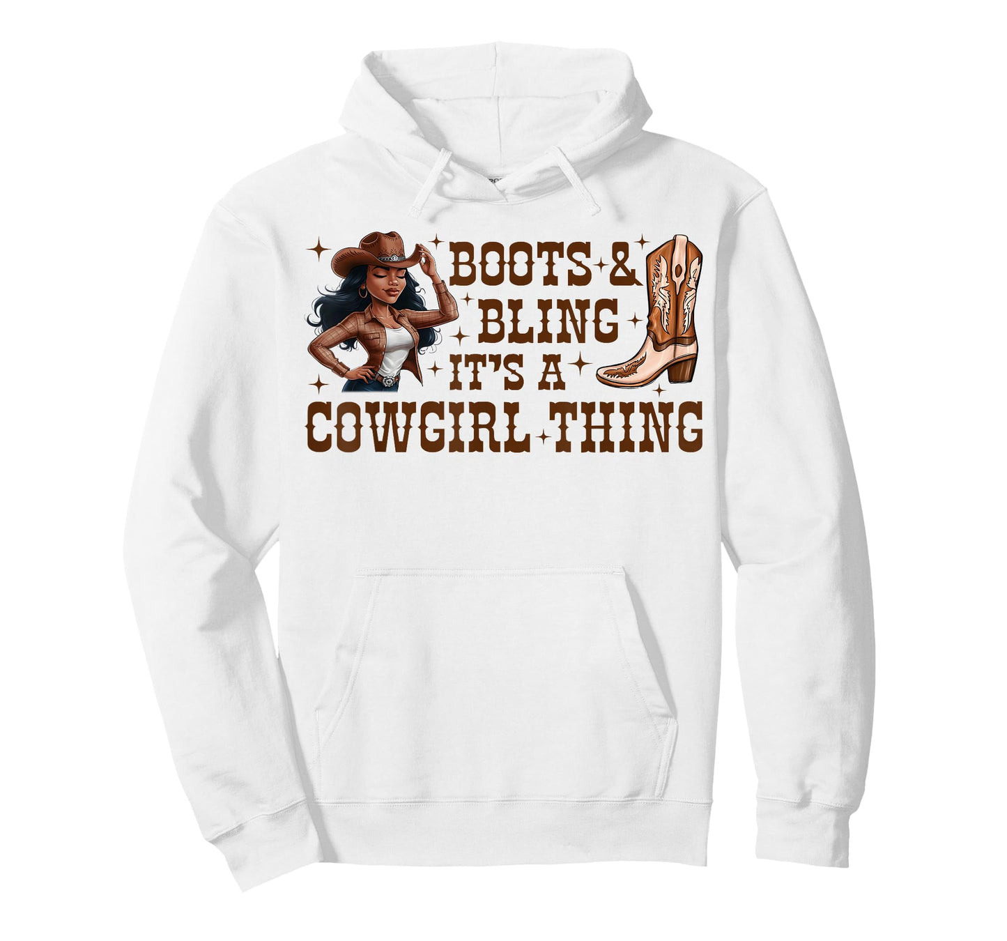 Boots and Bling Black Woman Boot Western Rodeo Cowgirl T-Shirt