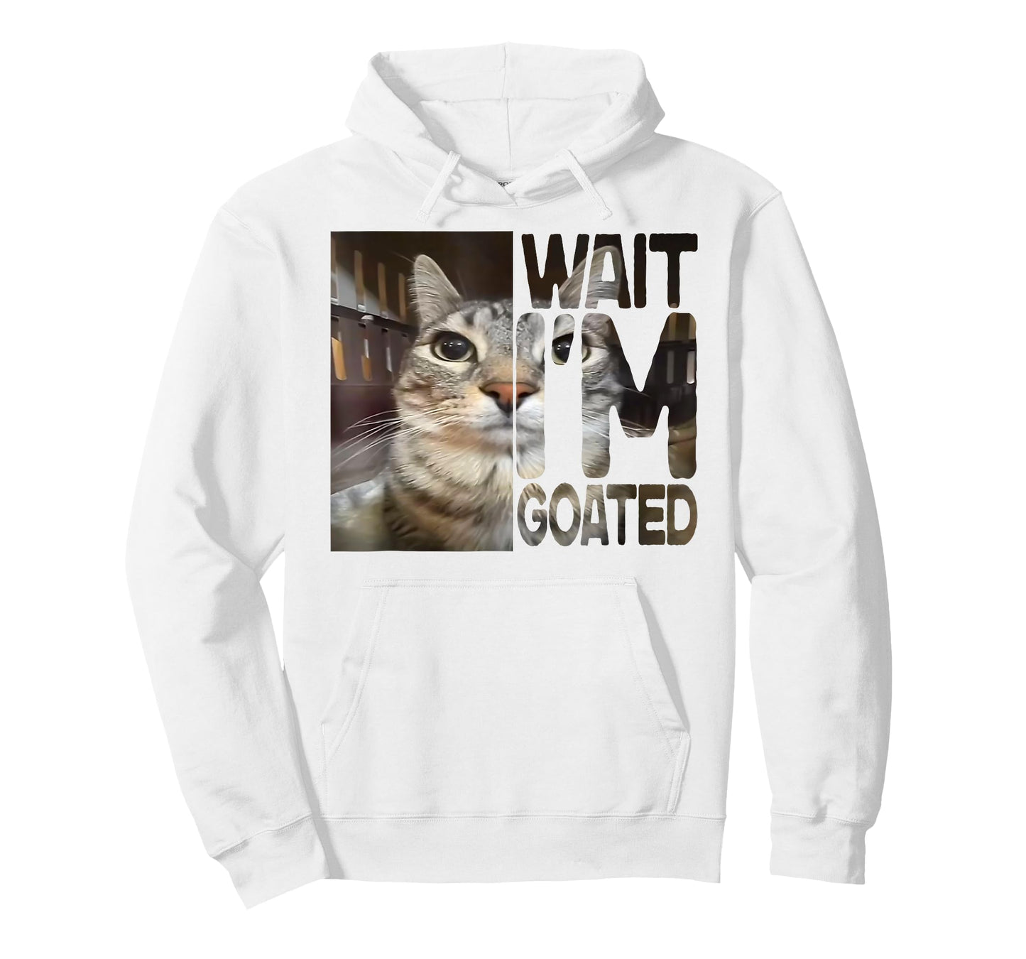 Funny Wait I'm Goated Silly Cat Meme Humor T-Shirt
