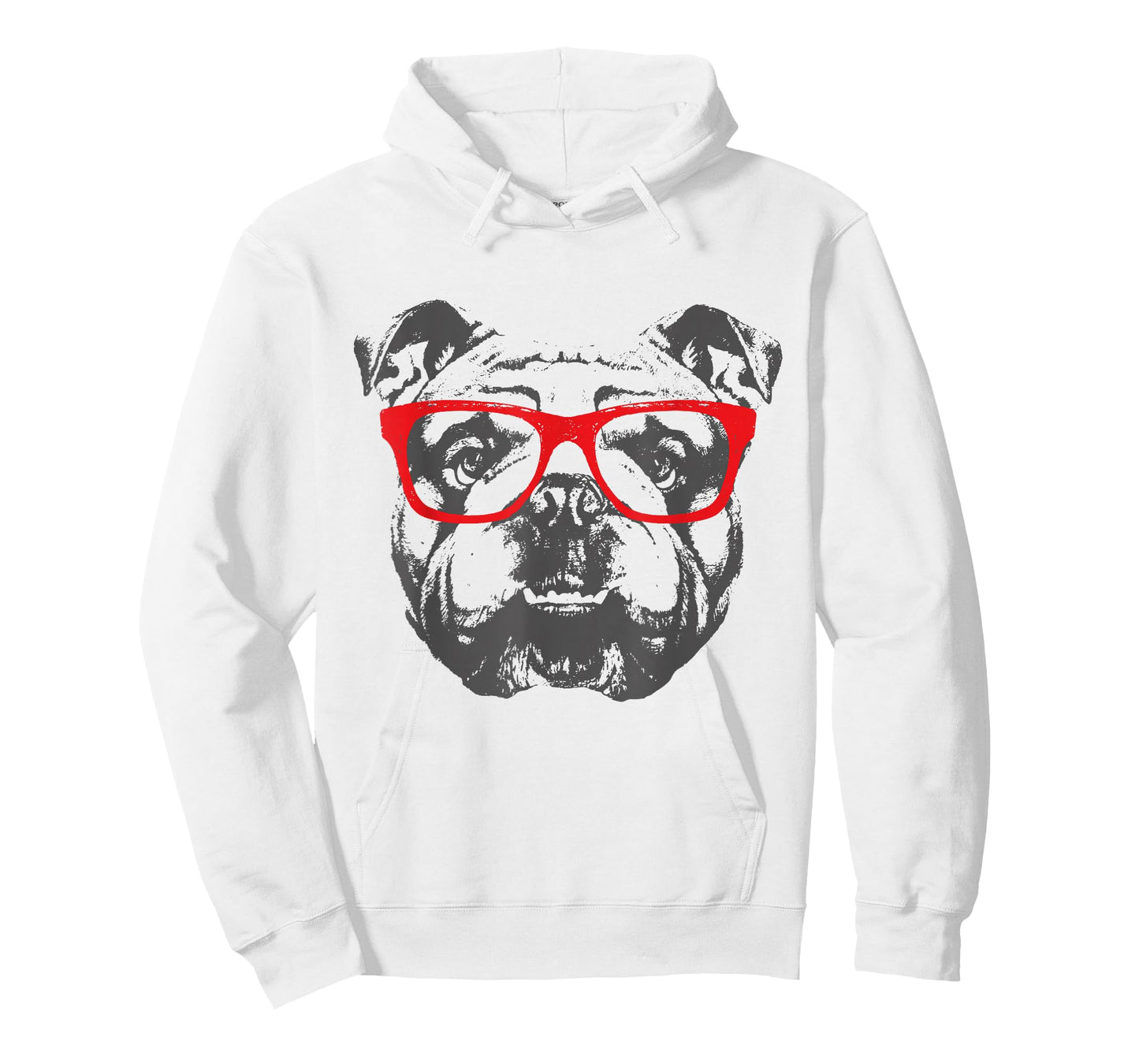 English Bulldog with red Sunglasses Style and Design T-Shirt