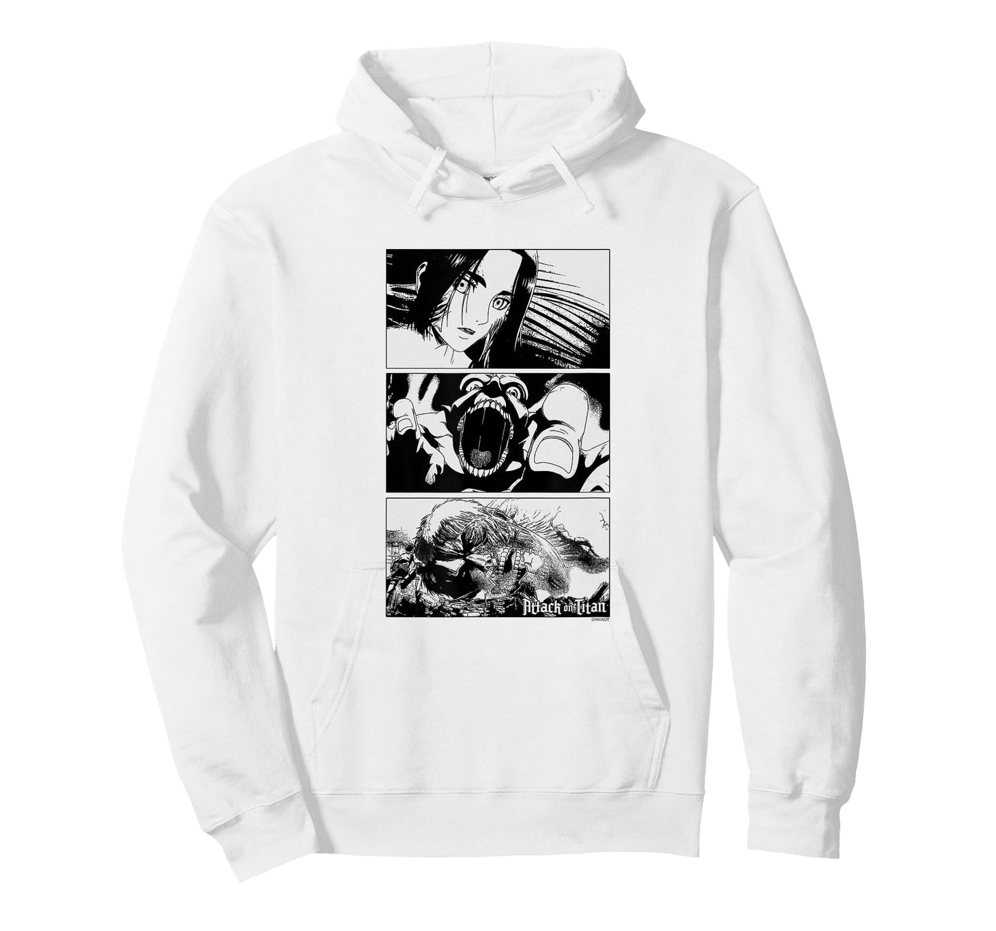 Attack on Titan Season 3 Stacked Scenes Black and White T-Shirt