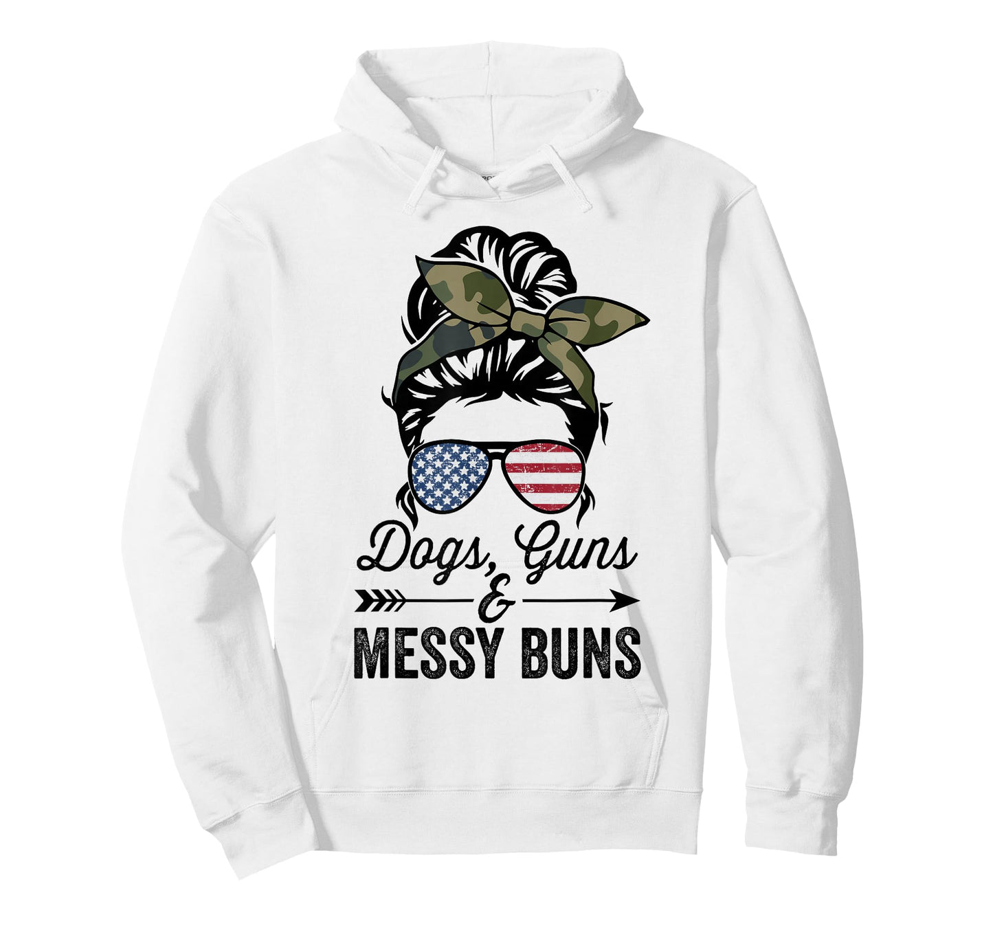 Funny Dogs Guns & Messy Buns - Womens Pro Gun Dog Lover T-Shirt