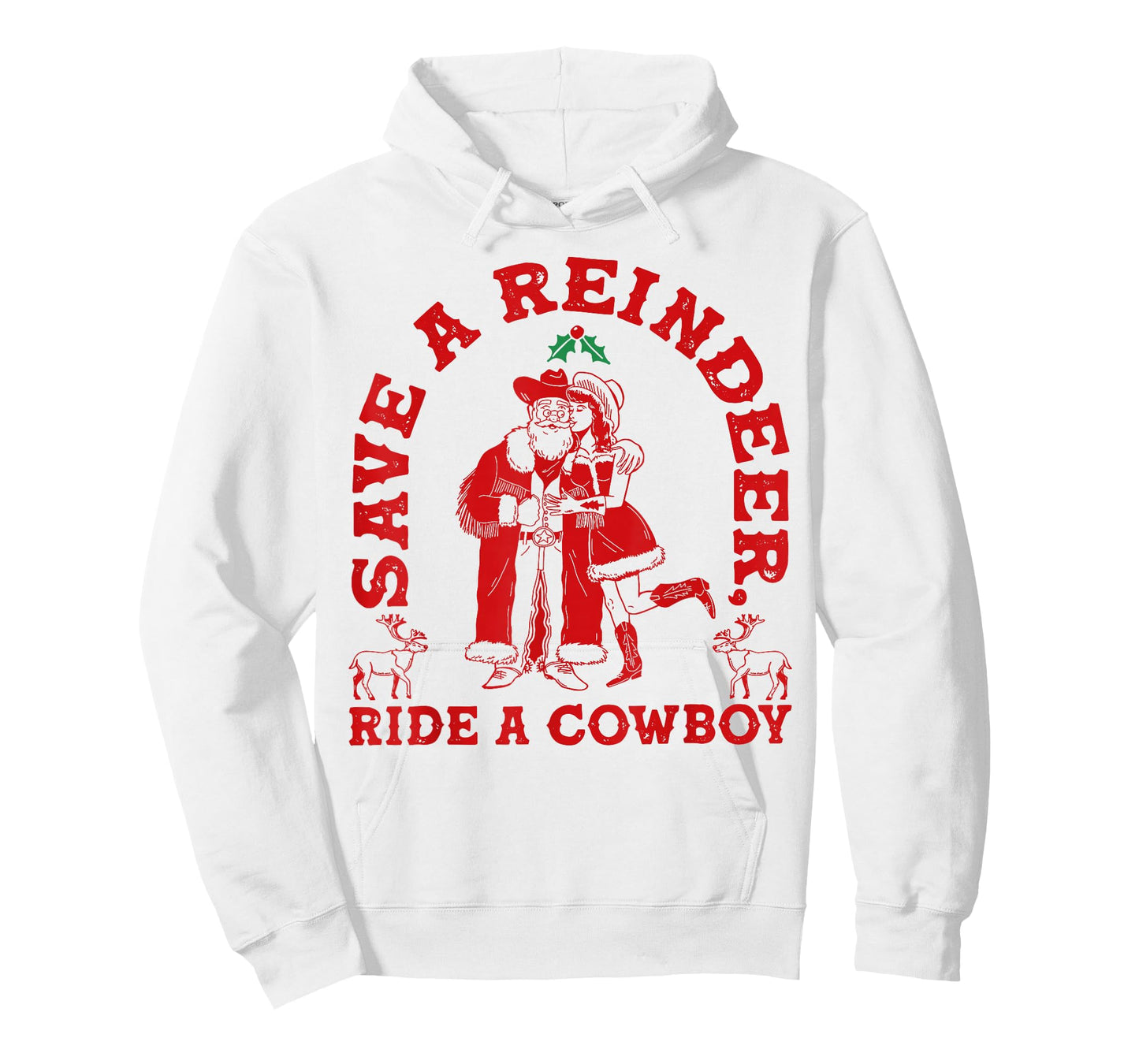 Save Reindeer Santa Ride Cowboy Christmas Country Western T-Shirt