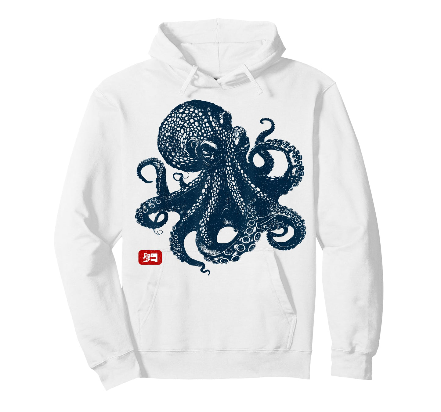 Japanese Aesthetic Kanji Anime Japan Art Apparel Kraken Octopus T-Shirt - Unisex-Adults - Grey - Small - Short Sleeve - Classic Fit - Vintage Aesthetic, Animal Print, Lightweight