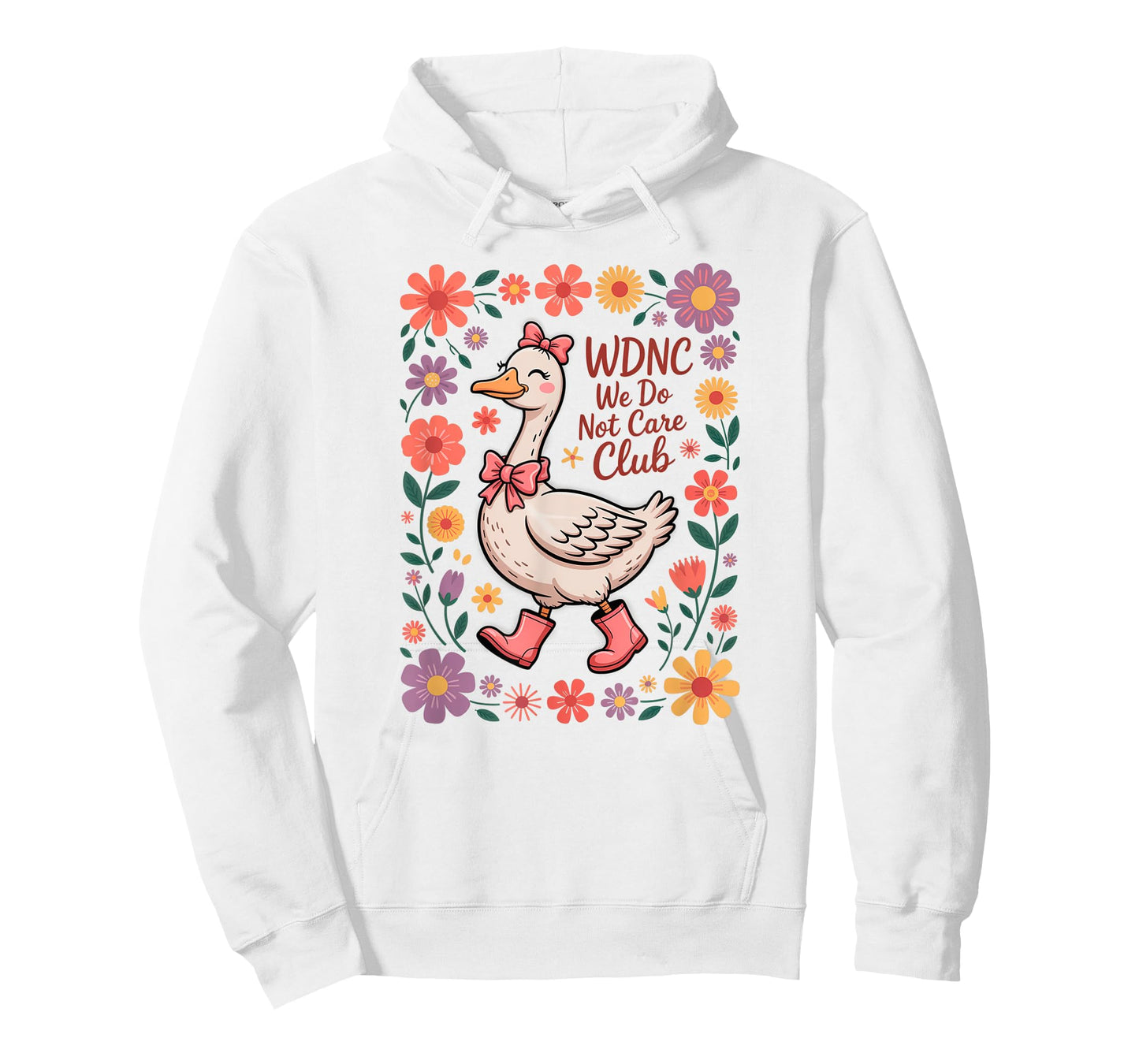 WDNC We Do Not Care Club Goose Floral Design T-Shirt