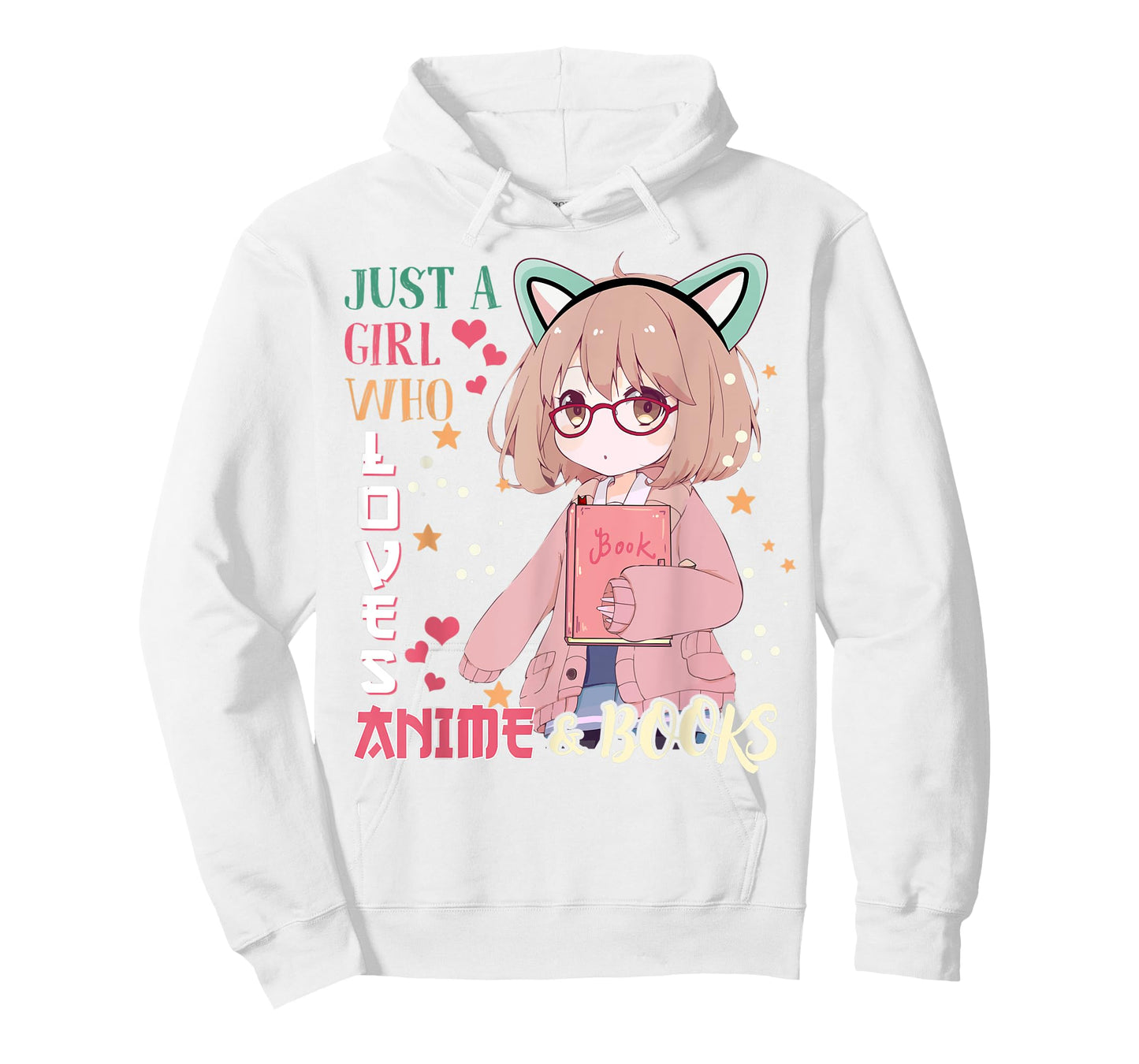 Anime-Shirt Just A Girl Who Love Anime & Books Kids Teenage T-Shirt