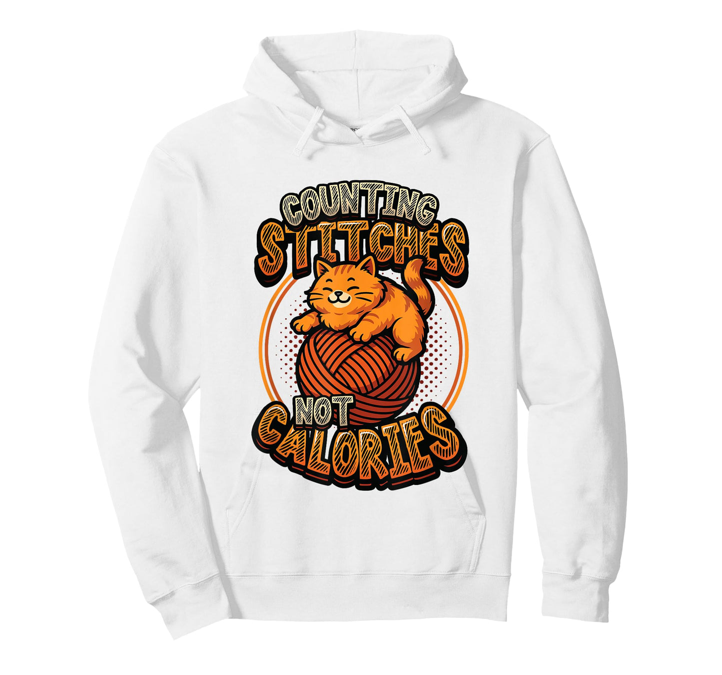 Counting Stitches Not Calories Knitting Cat T-Shirt