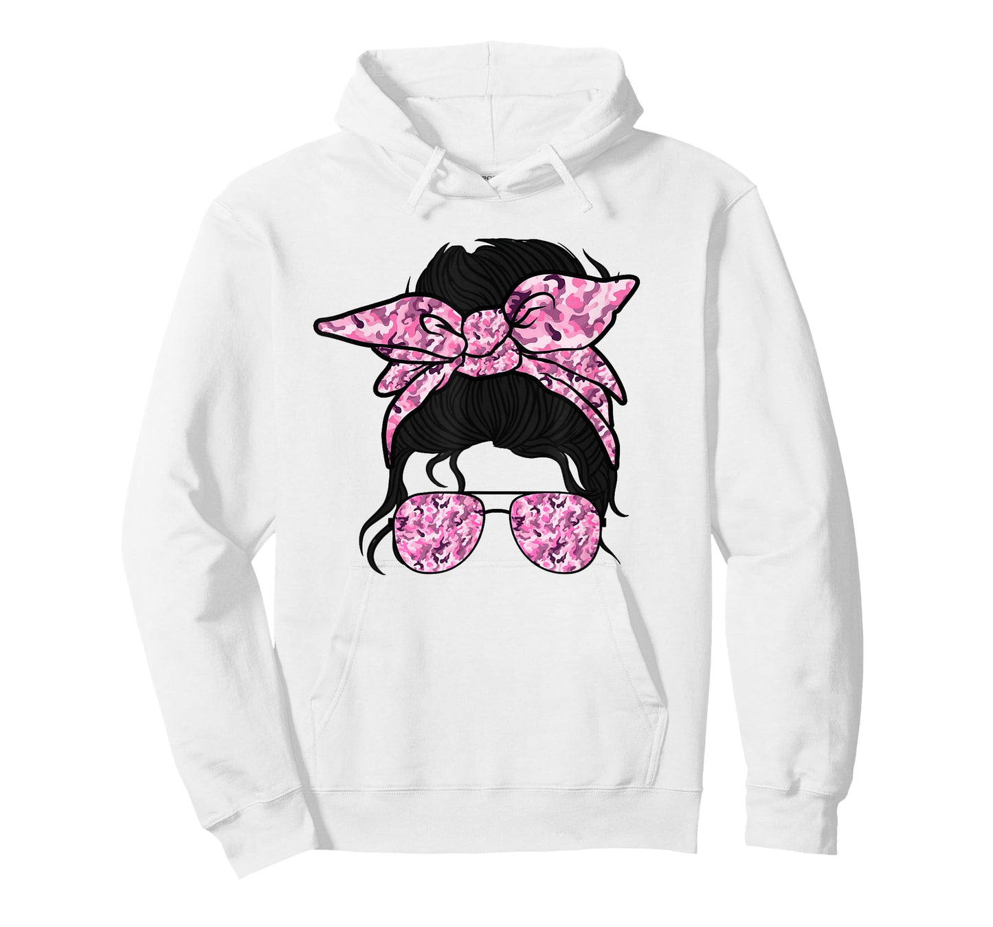 Pink Camouflage Camo Messy Bun Hunting For Girls Women Kids T-Shirt