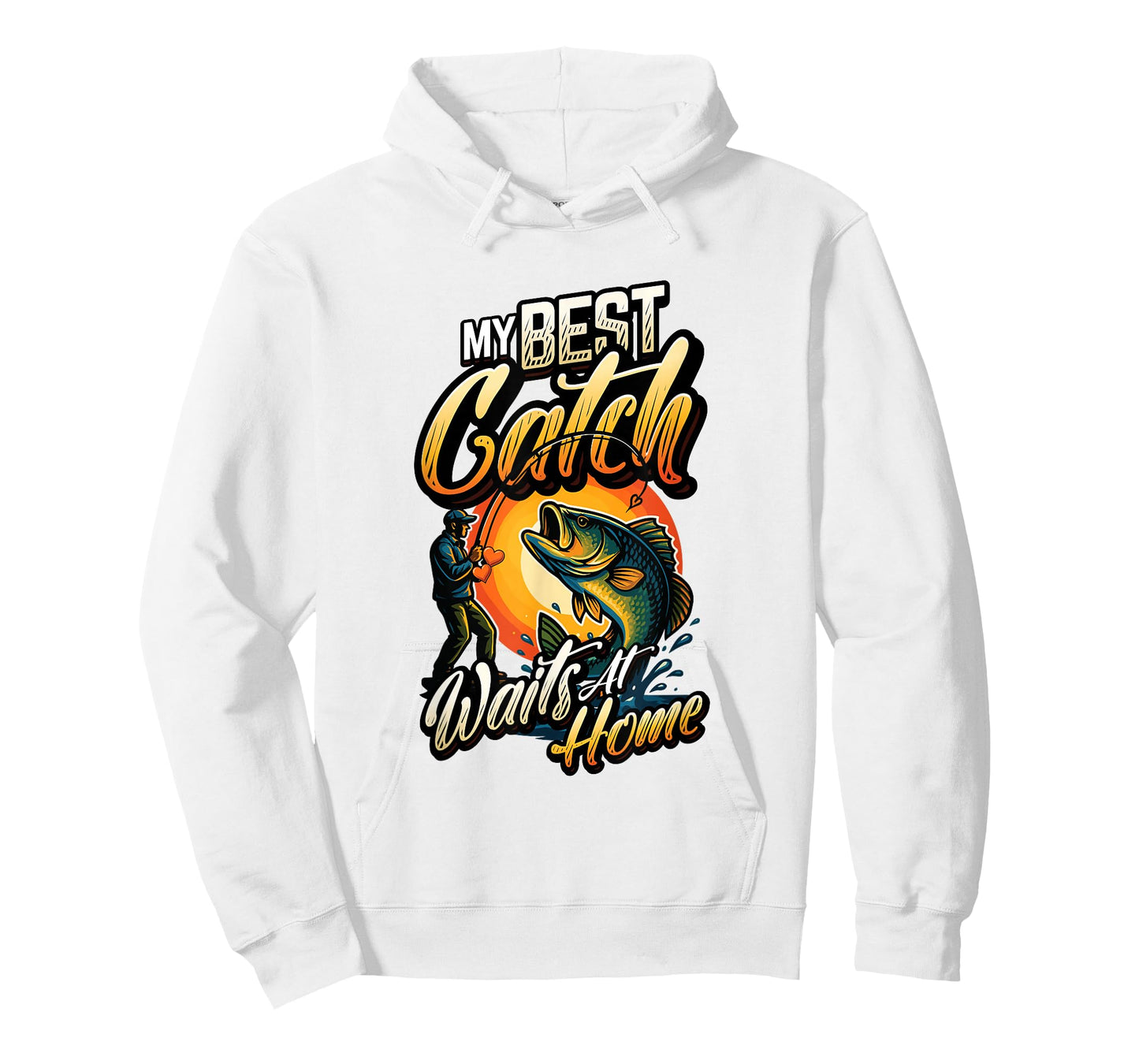 My Best Catch Waits at Home Funny Husband Fishing T-Shirt