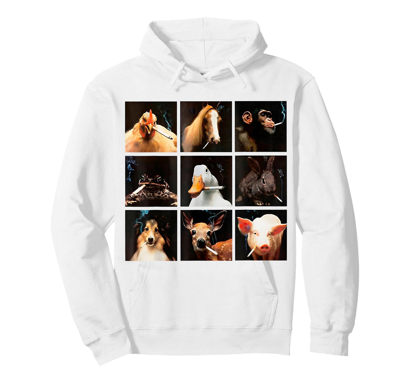 Funny Animals Smoking Mens Women Cute Cat Dog Duck Meme T-Shirt