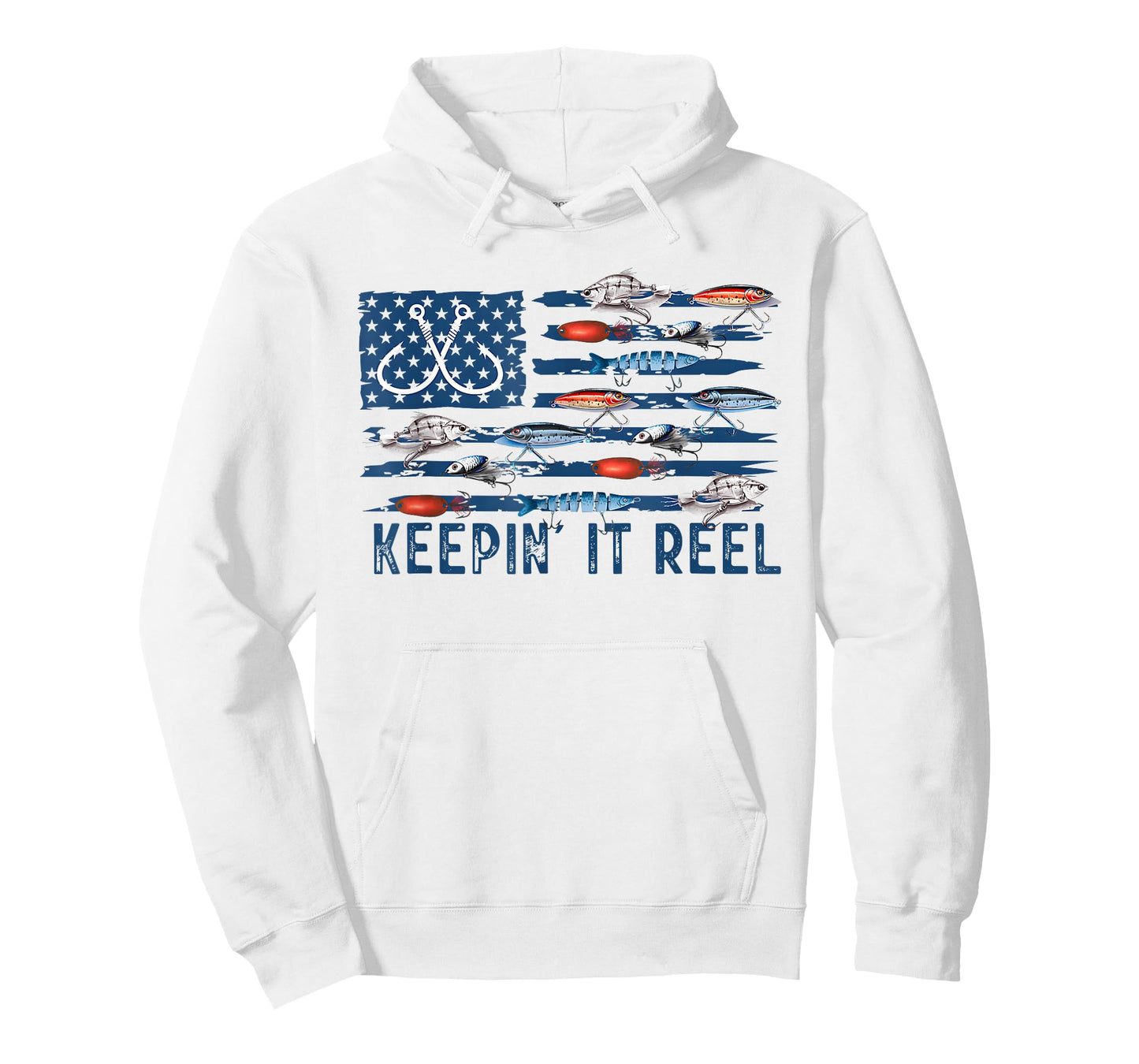 Keepin' It Reel Fishing Lure Flag Fisherman Bass Fishing T-Shirt