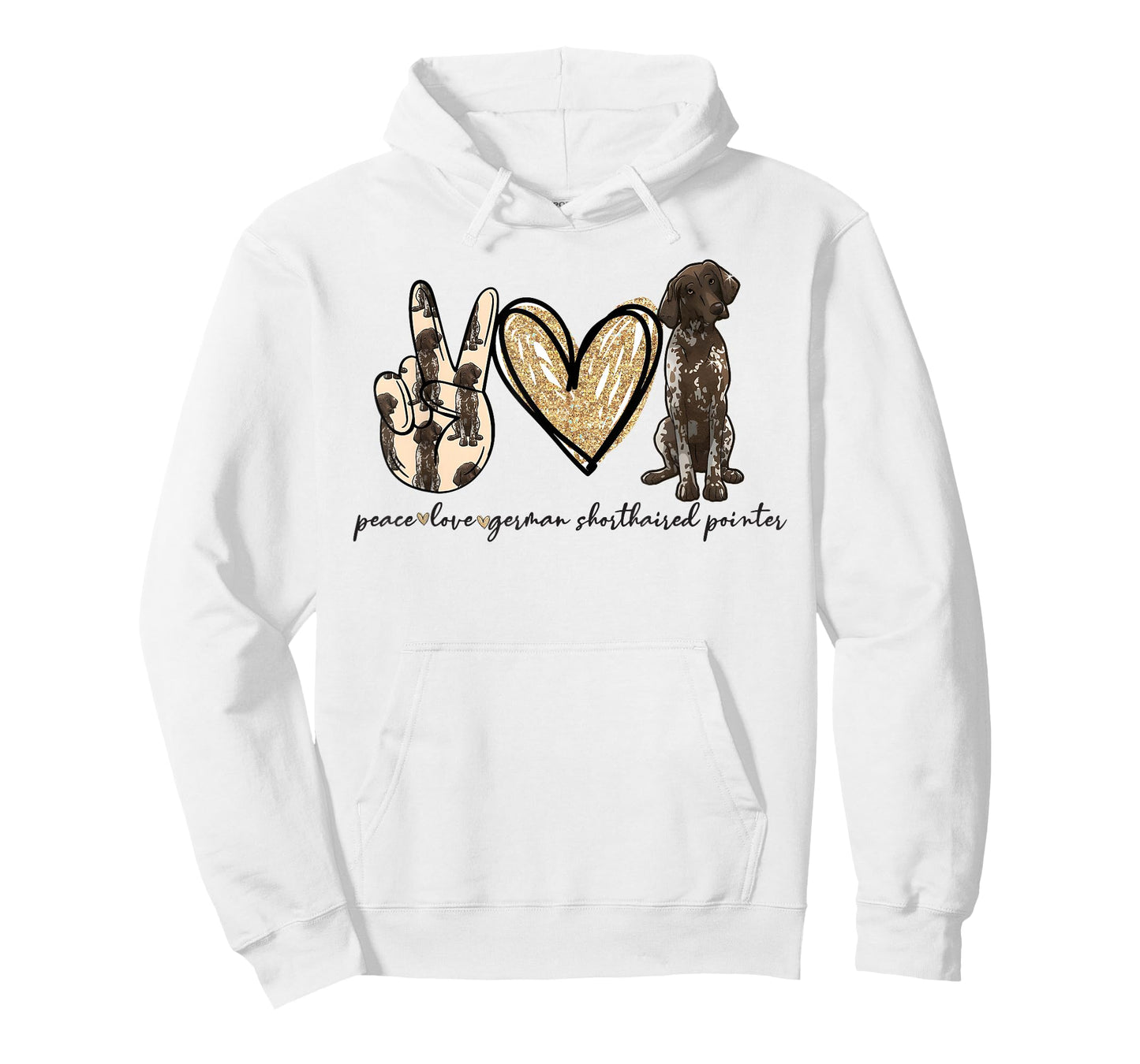 Peace Love GSP German Shorthaired Pointer Dog Lover T-Shirt