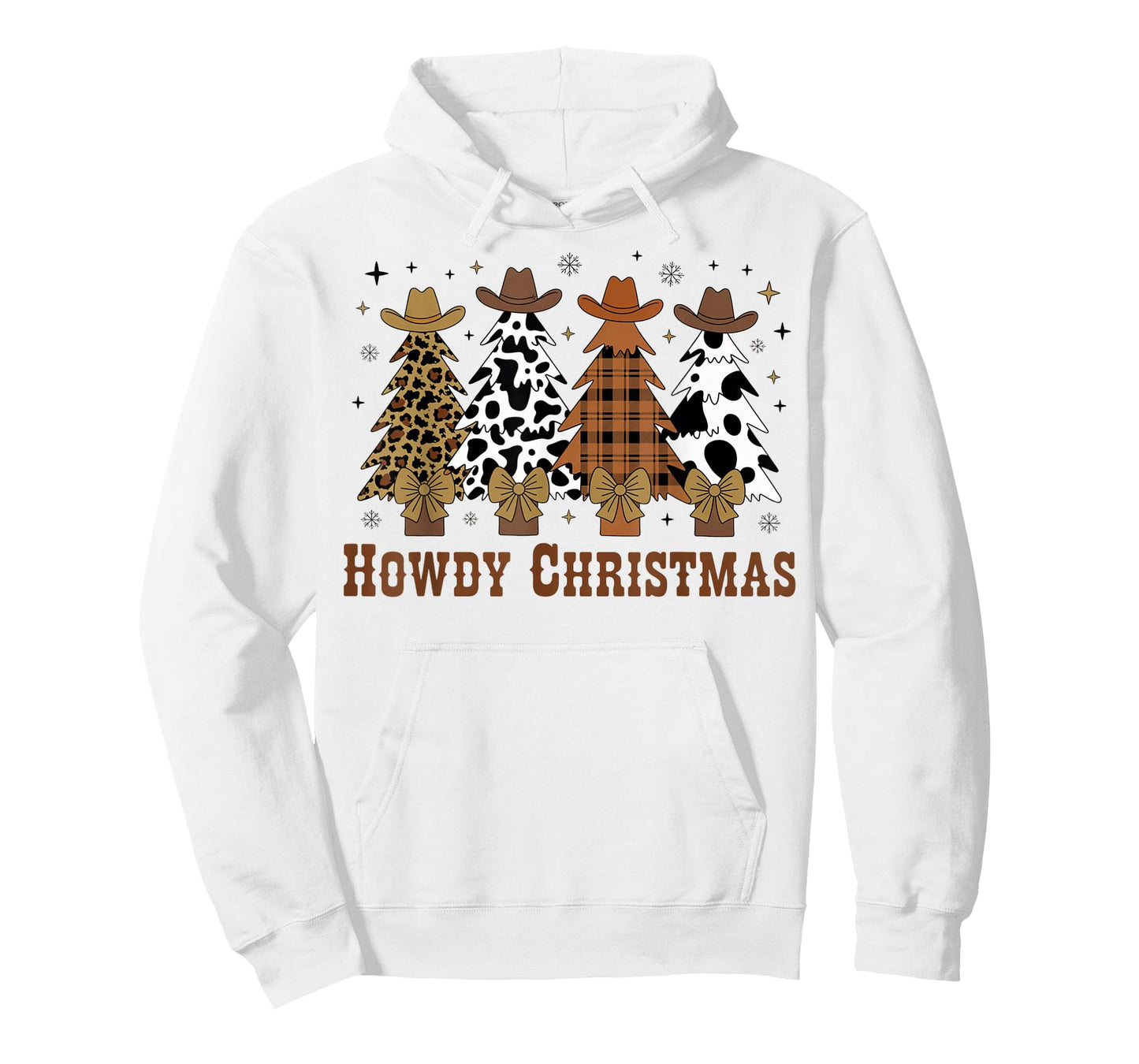 Howdy Christmas Tree Cowboy Hat Funny Western Country Xmas T-Shirt