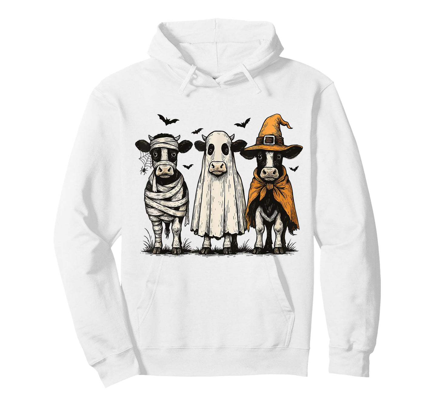 Funny Ghost Cow Halloween Cow Lover Cow Witch Spooky Season T-Shirt