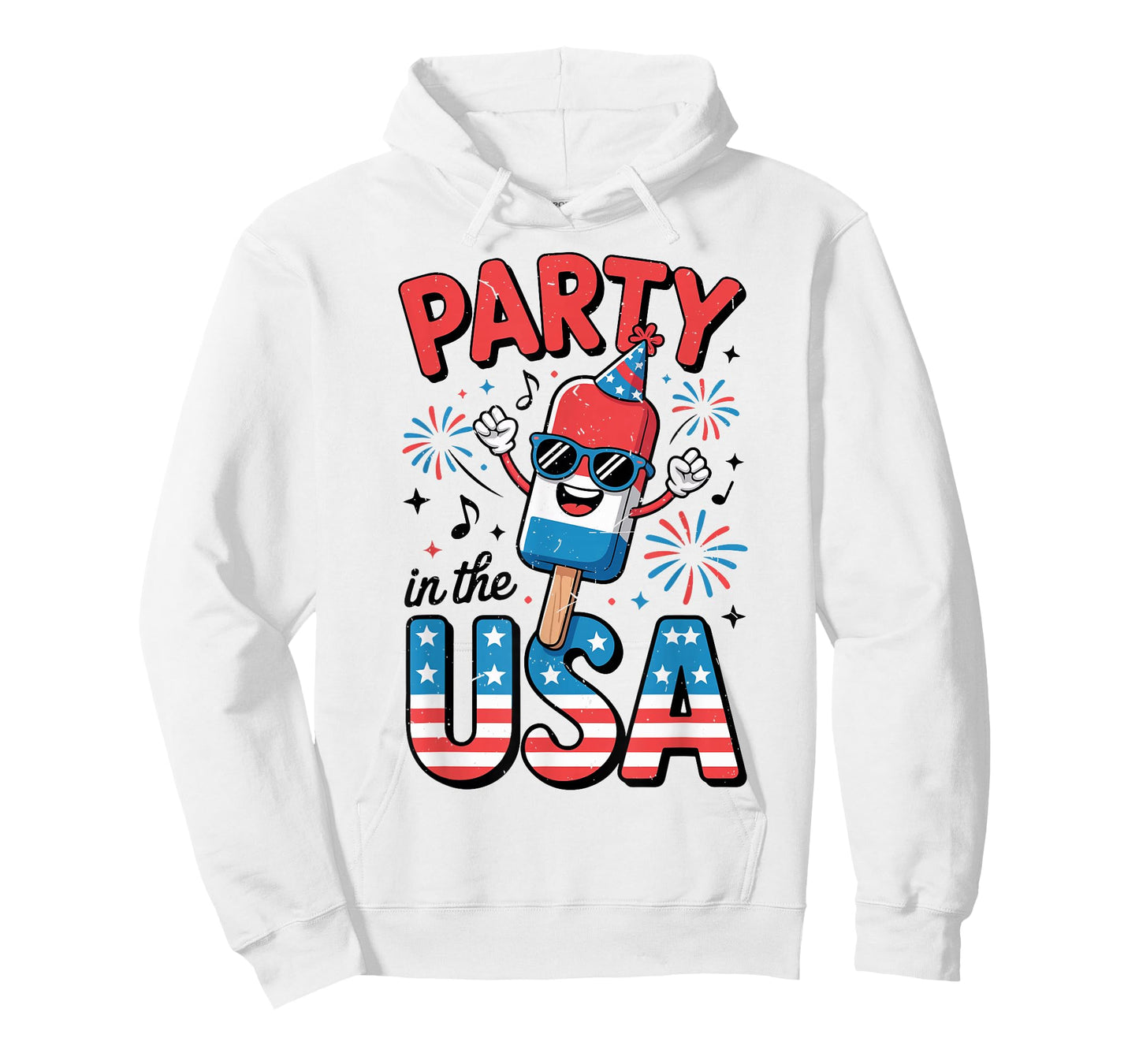 Party in The USA Popsicle 4th July Boy Kids Funny Patriotic T-Shirt