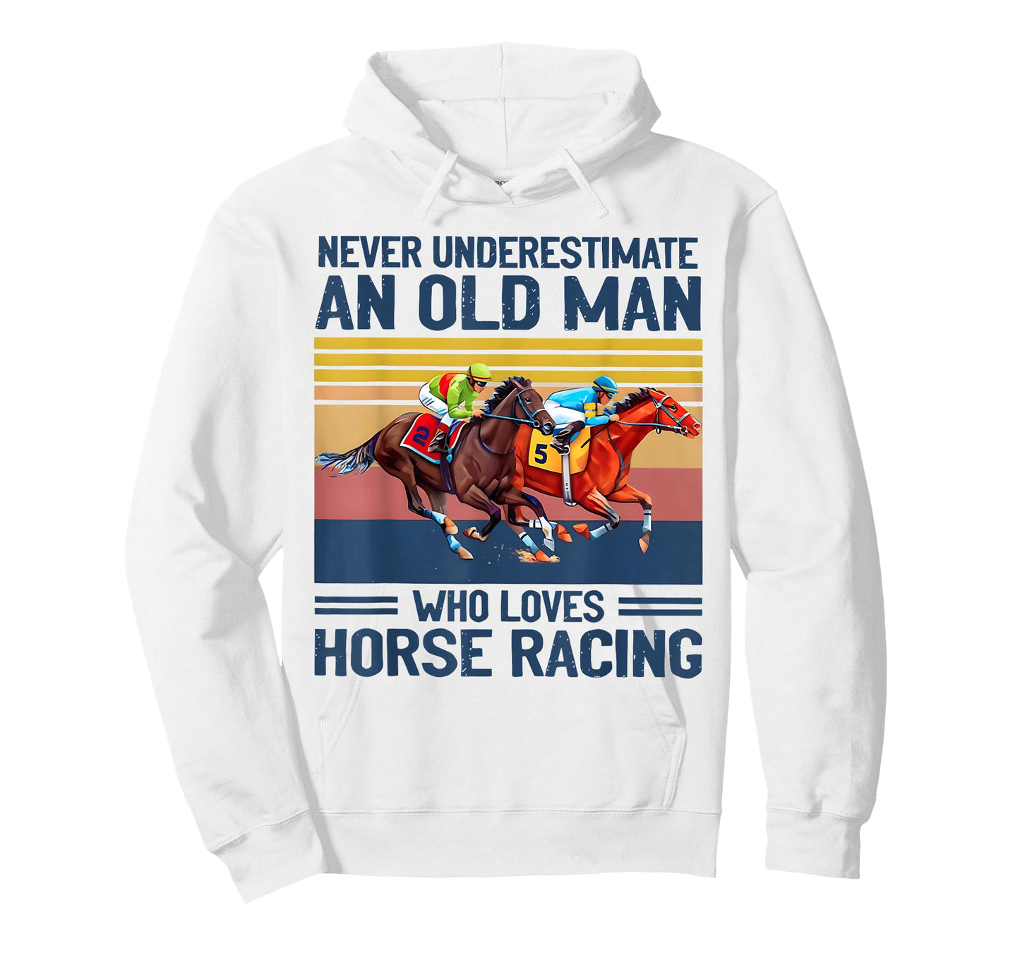 Never Underestimate an Old Man Who Loves Horse Racing T-Shirt