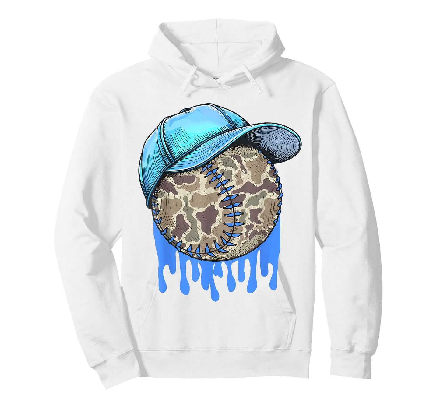Baseball Drip for Boys Ice Cream Dripping Boys Baseball Camo T-Shirt