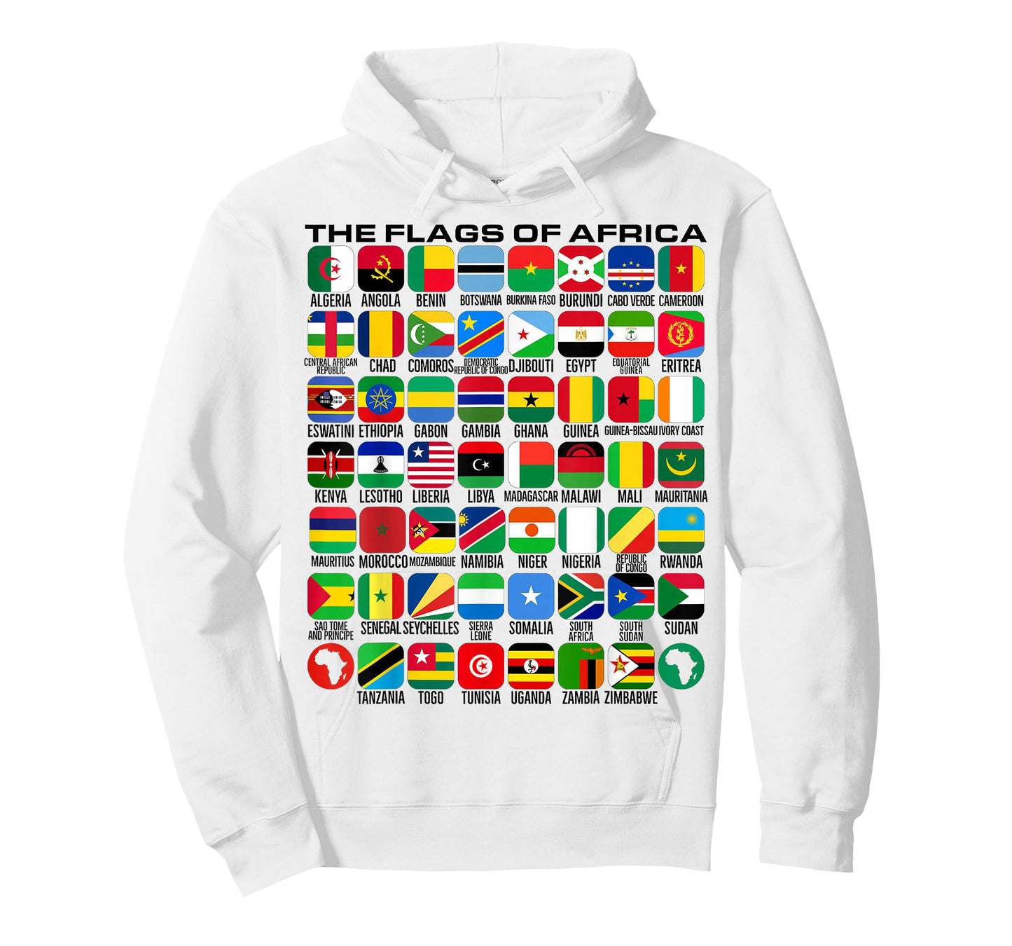 Flags of the Countries of Africa 54 Flag African Geography T-Shirt