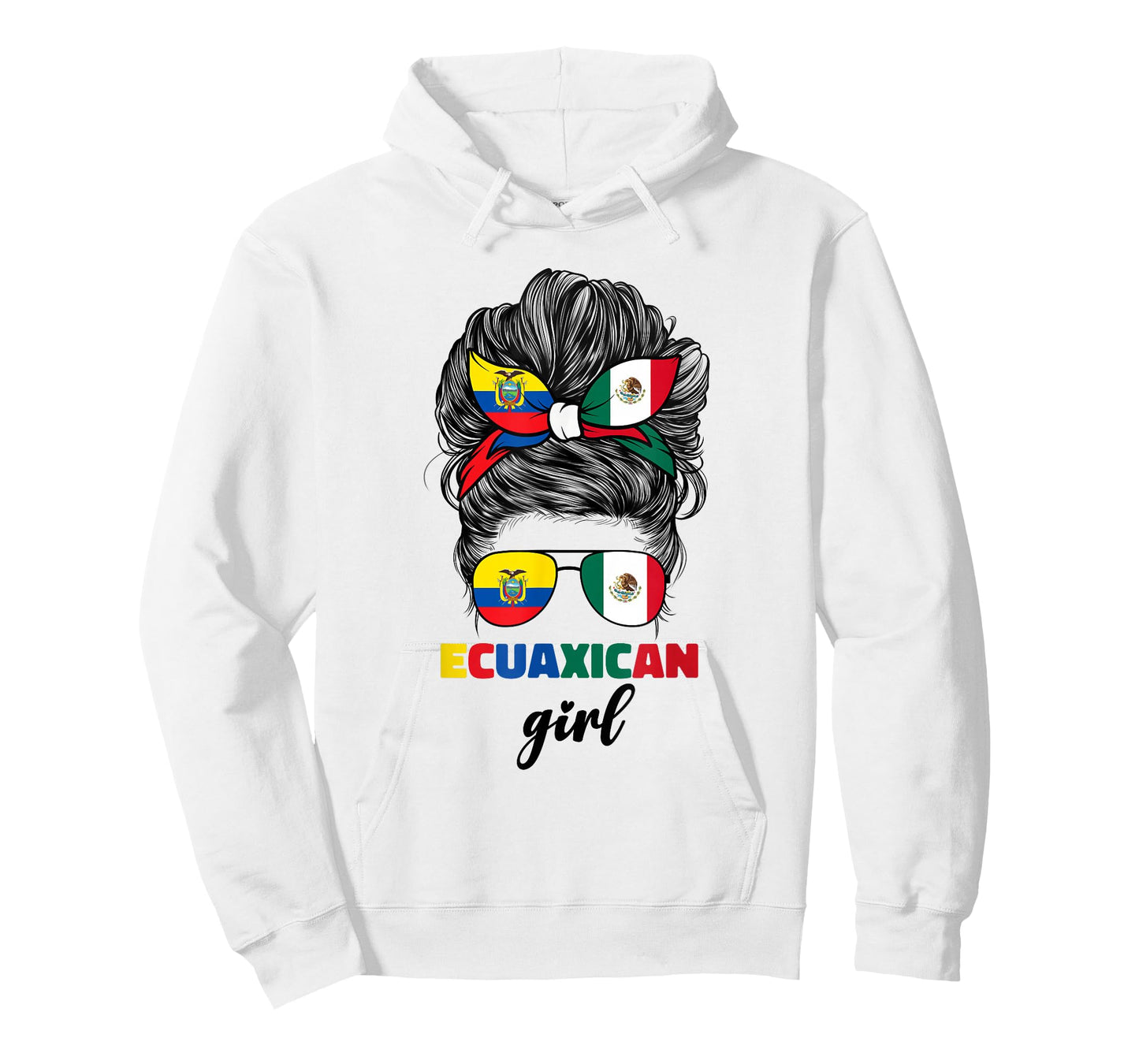 Half Mexican And Ecuadorian Mexico Ecuador Flag Girl Women T-Shirt