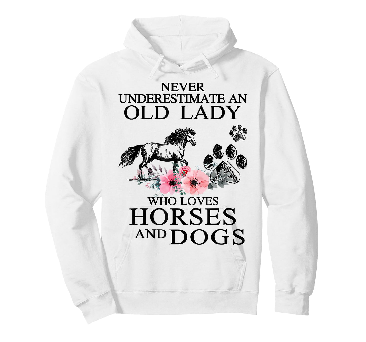 Never Underestimate An Old Lady Who Loves Horses And Dogs T-Shirt
