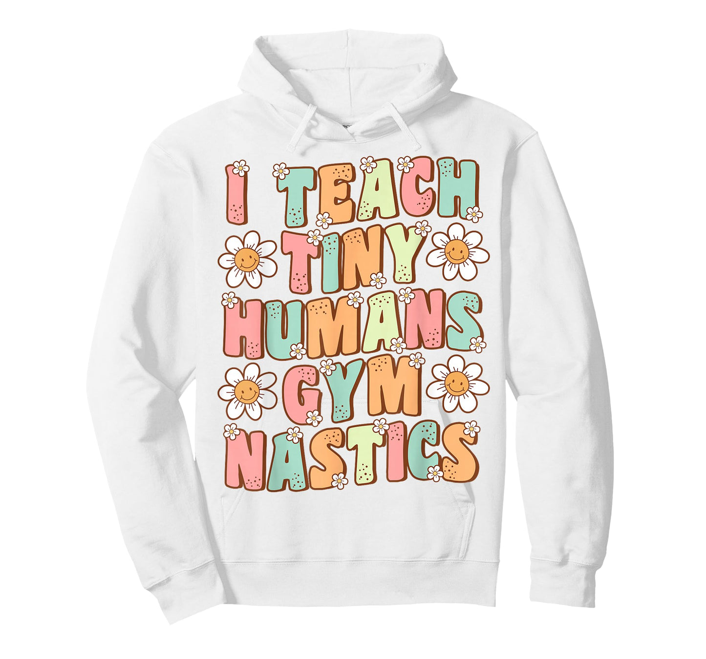 I Teach Tiny Humans Gymnastics Coach Groovy Retro Gymnastics T-Shirt
