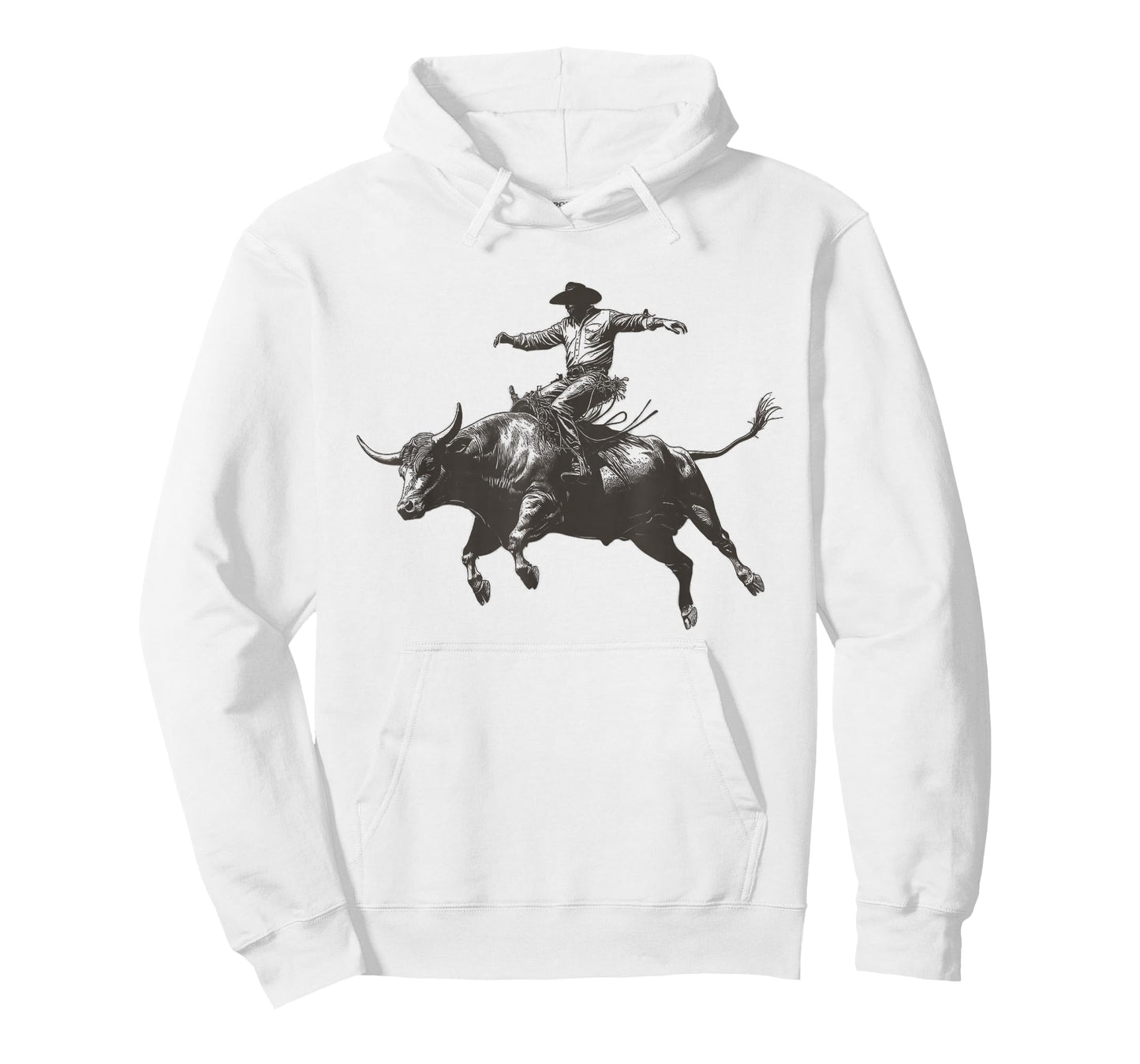 Vintage Cowboy Festival Country Music Concert Grey Cowboy Riding Bull T-Shirt - Unisex-Adults & Kids - Short Sleeve - Classic Fit - Crew Neck - Small