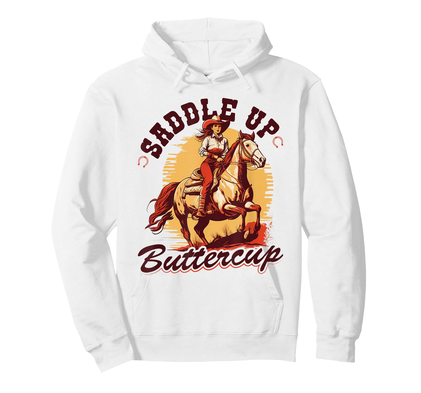 Country Saddle Up Buttercup, Bronc Horse Riding Cowgirl T-Shirt