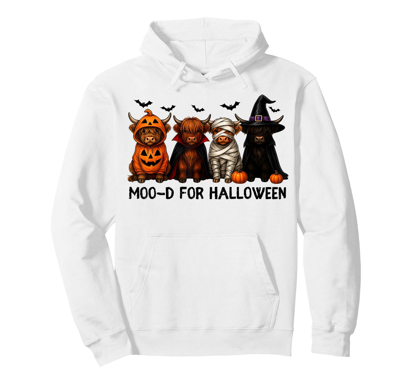 Funny Highland Cow with Spooky Halloween Costume Farmer T-Shirt