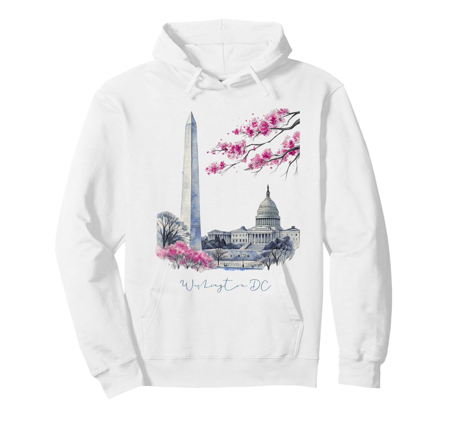 Washington DC Landmarks Cherry Blossoms Art T-Shirt