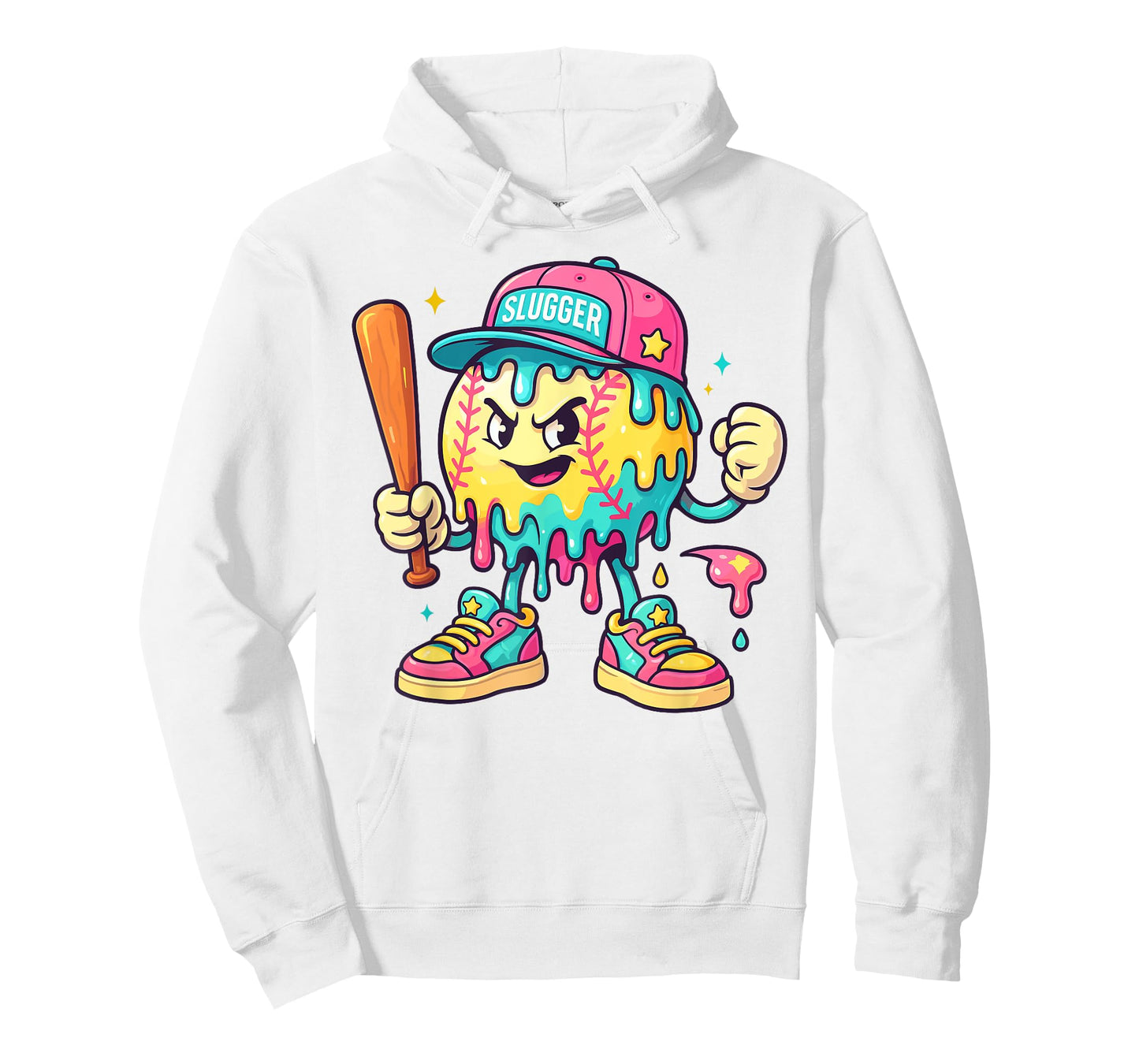 Baseball Ice Cream Drip with Sprinkles Men Boys Kids T-Shirt