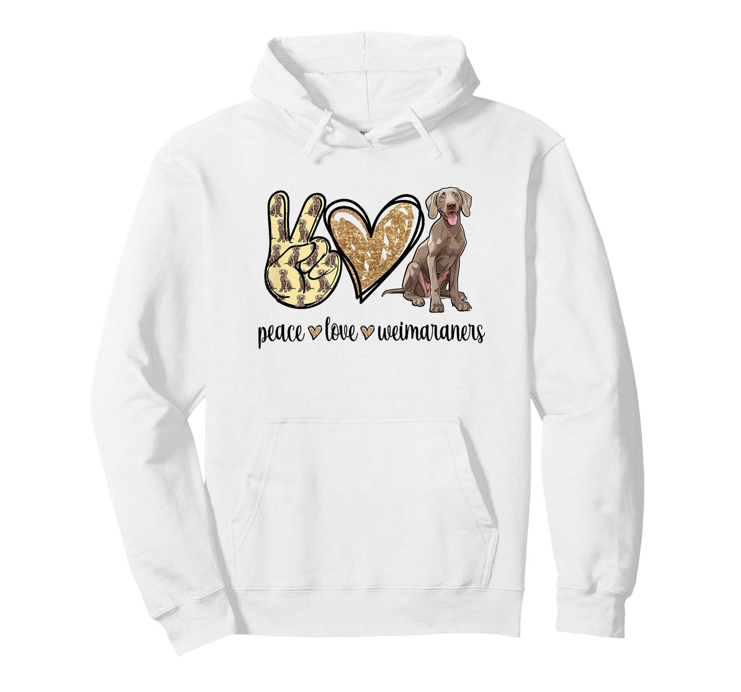 Womens Girls Owners Cute Peace Love Weimaraner Lover T-Shirt