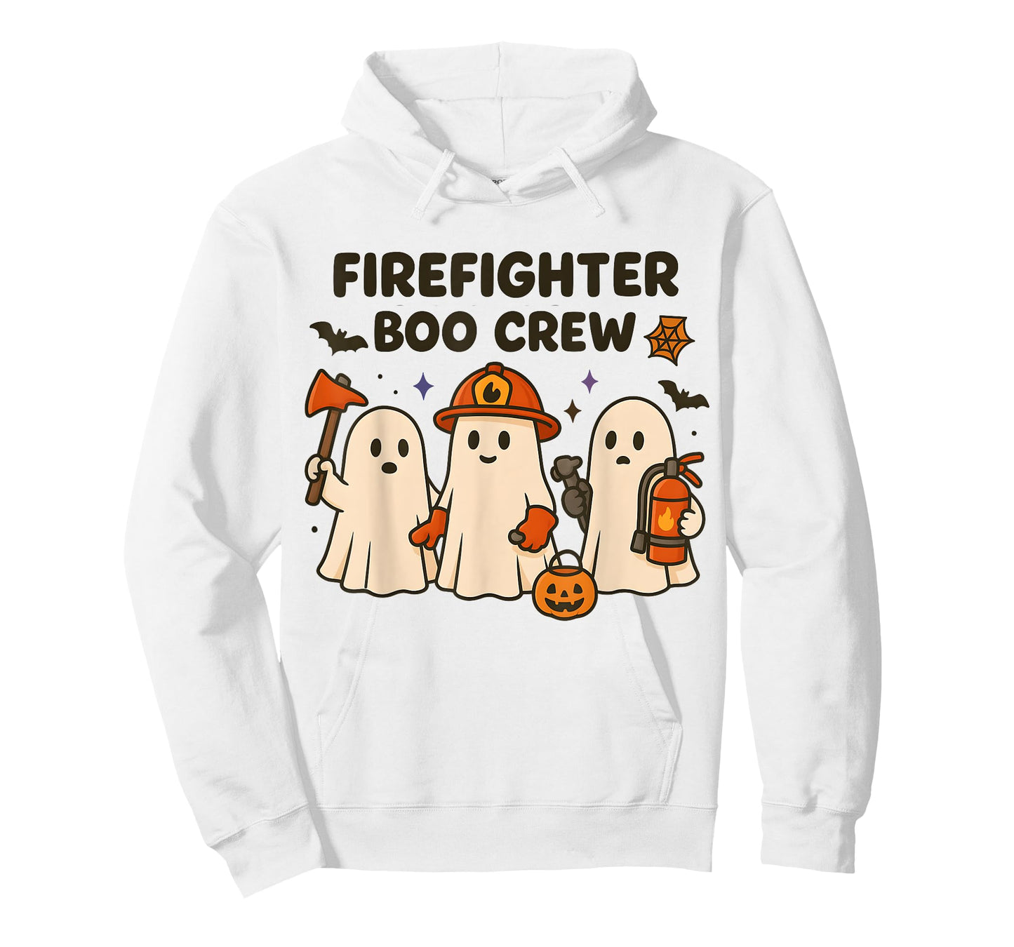 Firefighter Boo Crew Funny Ghost Matching Halloween Costume T-Shirt
