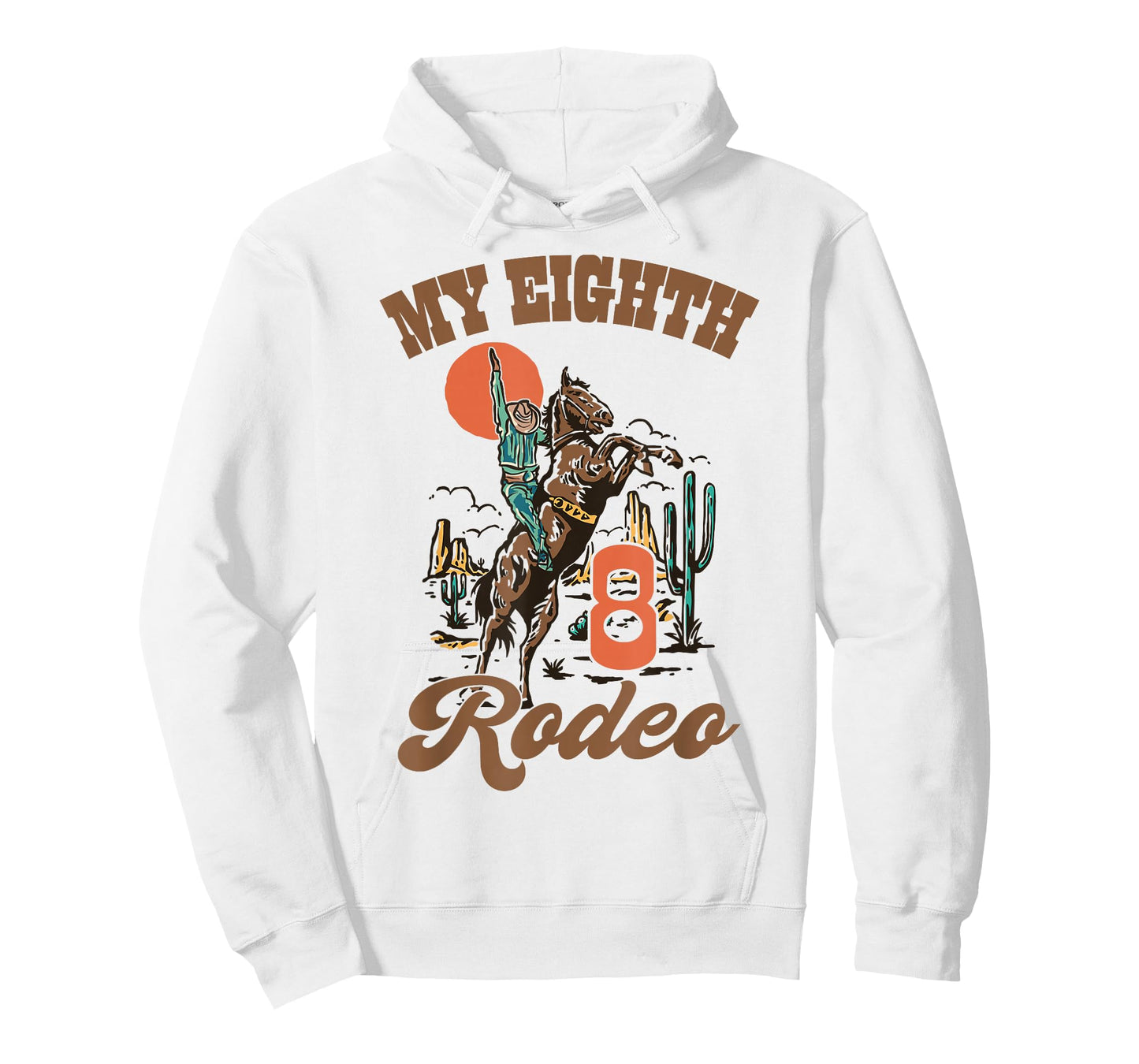My Eight Rodeo Retro Western 8th Birthday Country Cowboy T-Shirt