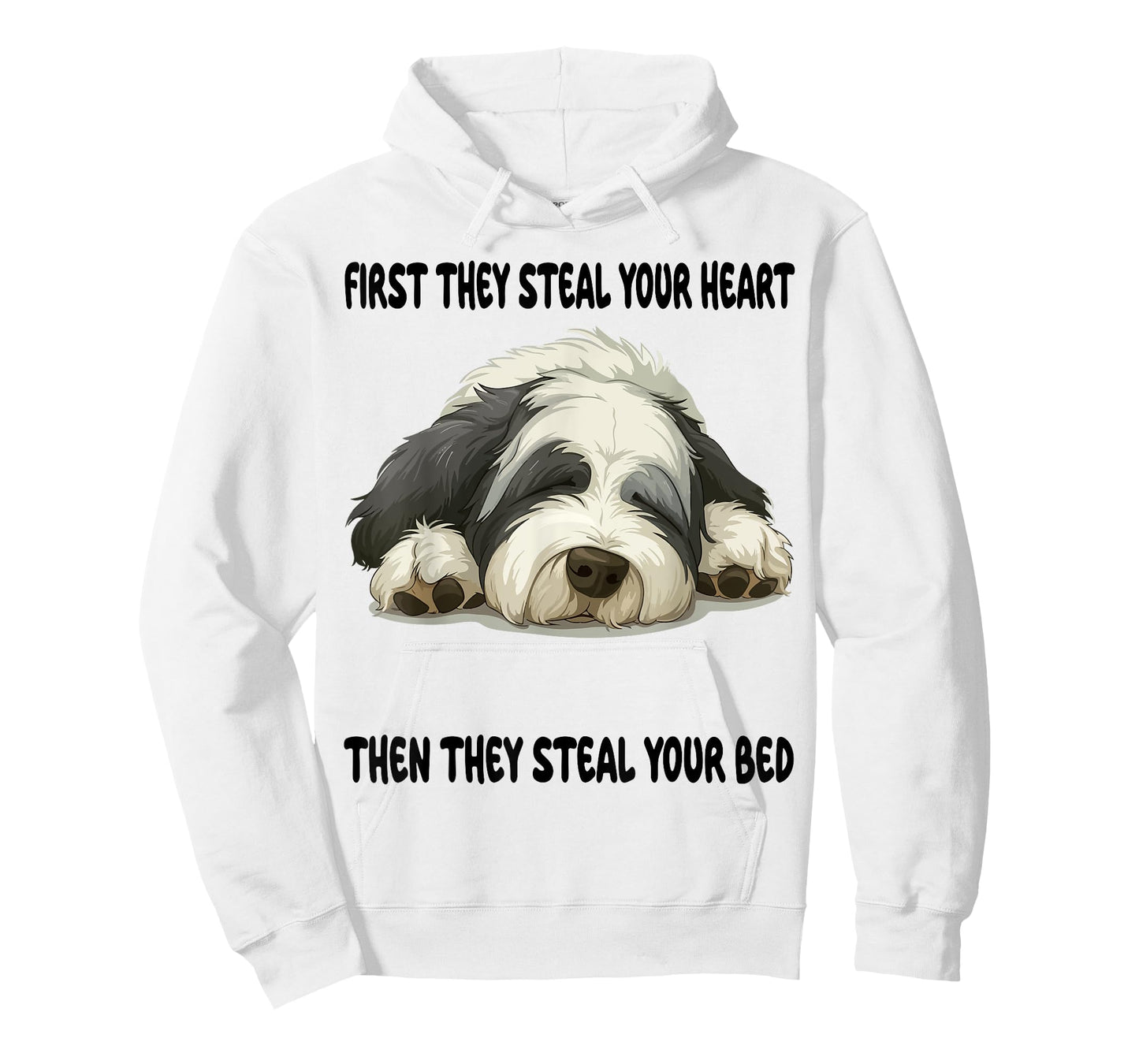 Old English Sheepdog Sleeping Pajamas Nightgown T-Shirt for Men Women Kids