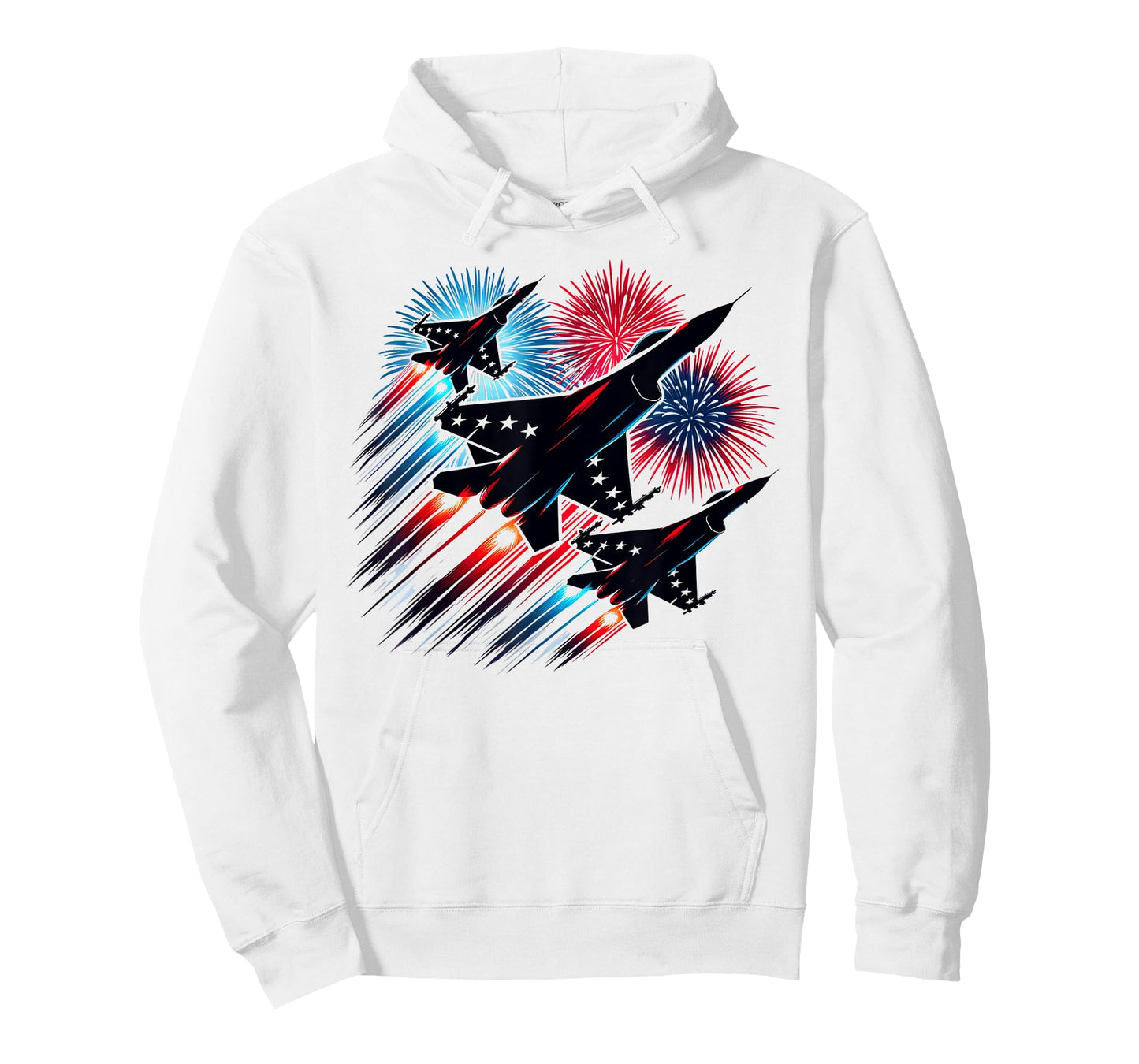 July 4th Fighter Jets Patriotic Red White & Blue Fireworks T-Shirt for Women Kids Men