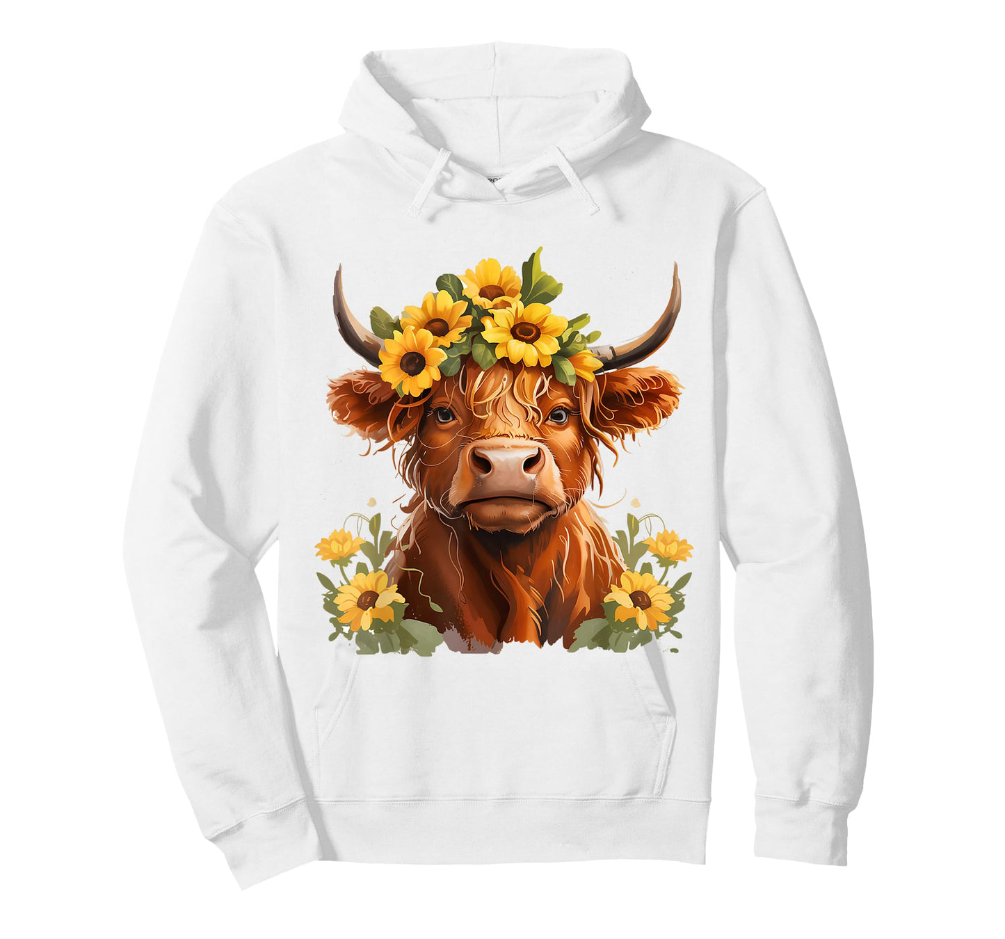 Scottish Highland Cow Sunflower Heifer Country Farmer Girls T-Shirt