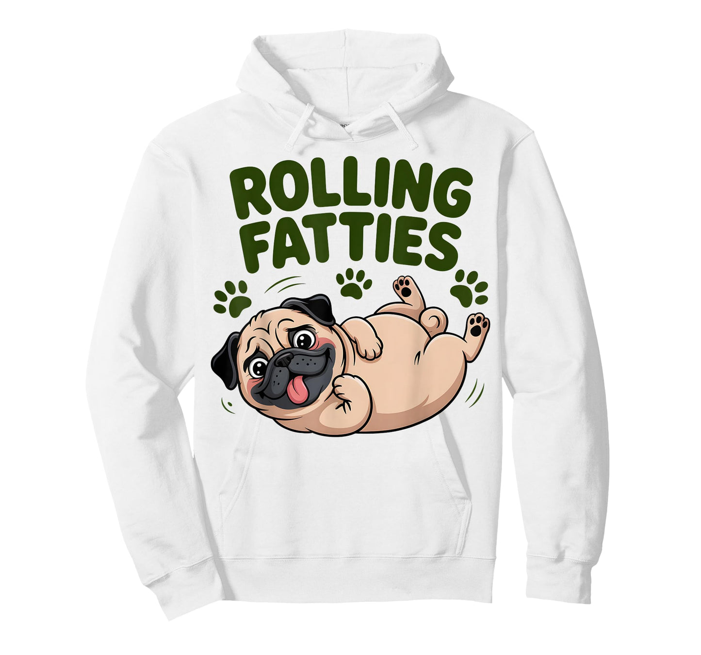 Rolling Fatties Funny Chubby Pug Humor T-Shirt