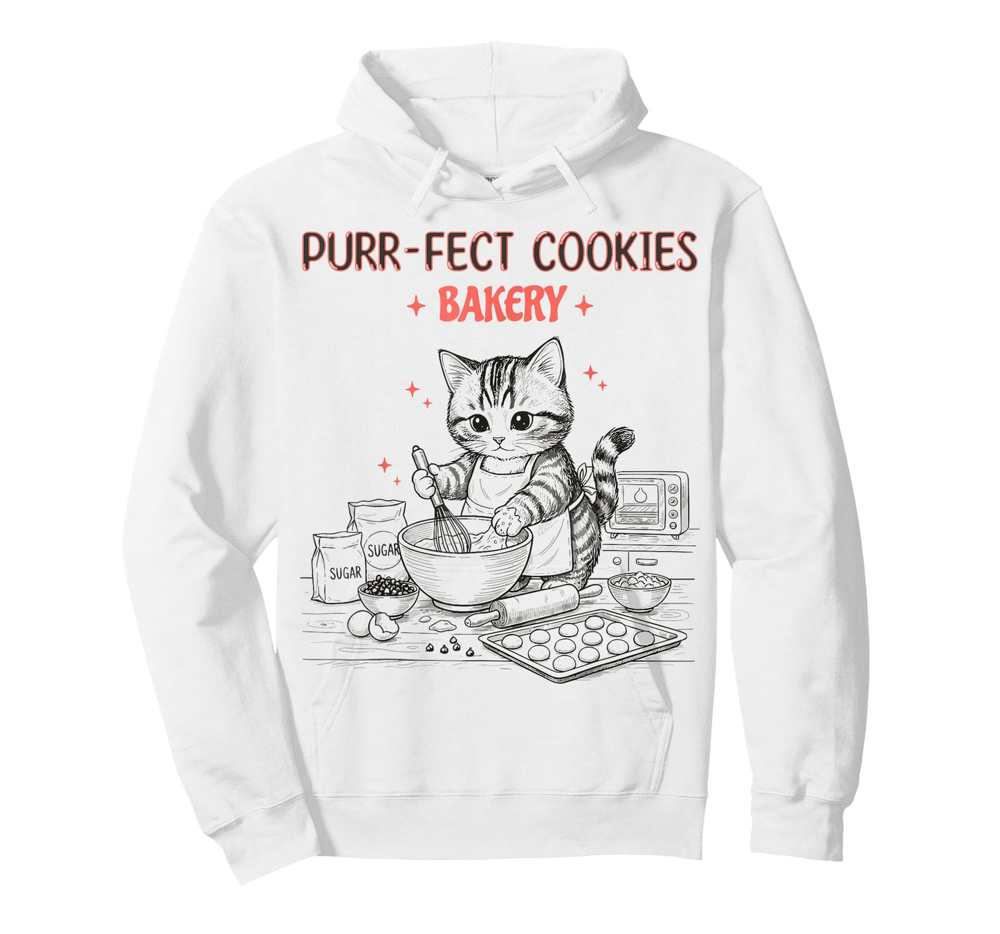 Funny Cat Baking Cookies Purrfect Kitchen Chef T-Shirt