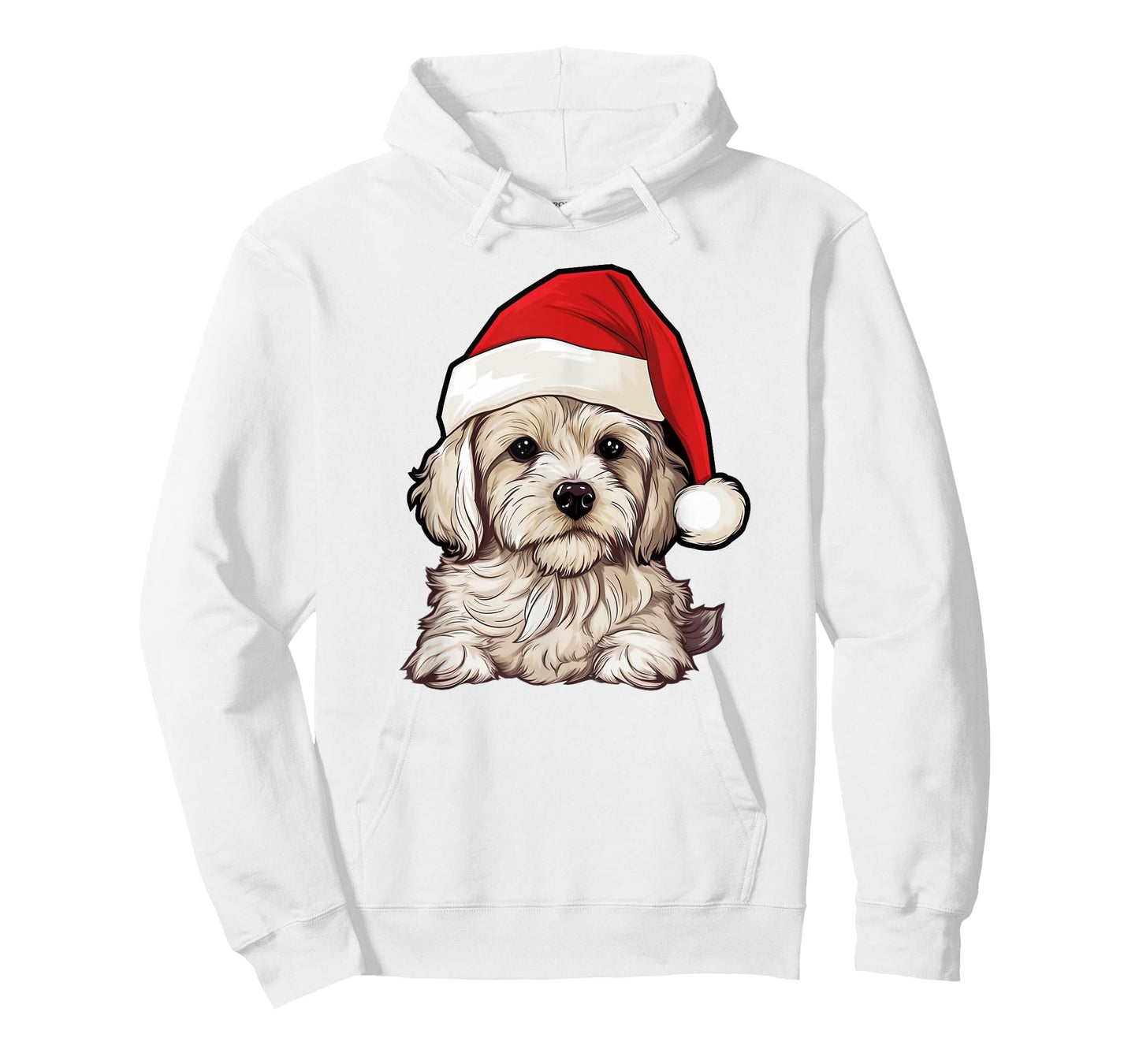 Cavachon Santa Hat Christmas Dog Lovers Gift Mom Dad Xmas Men Women Kids T-Shirt