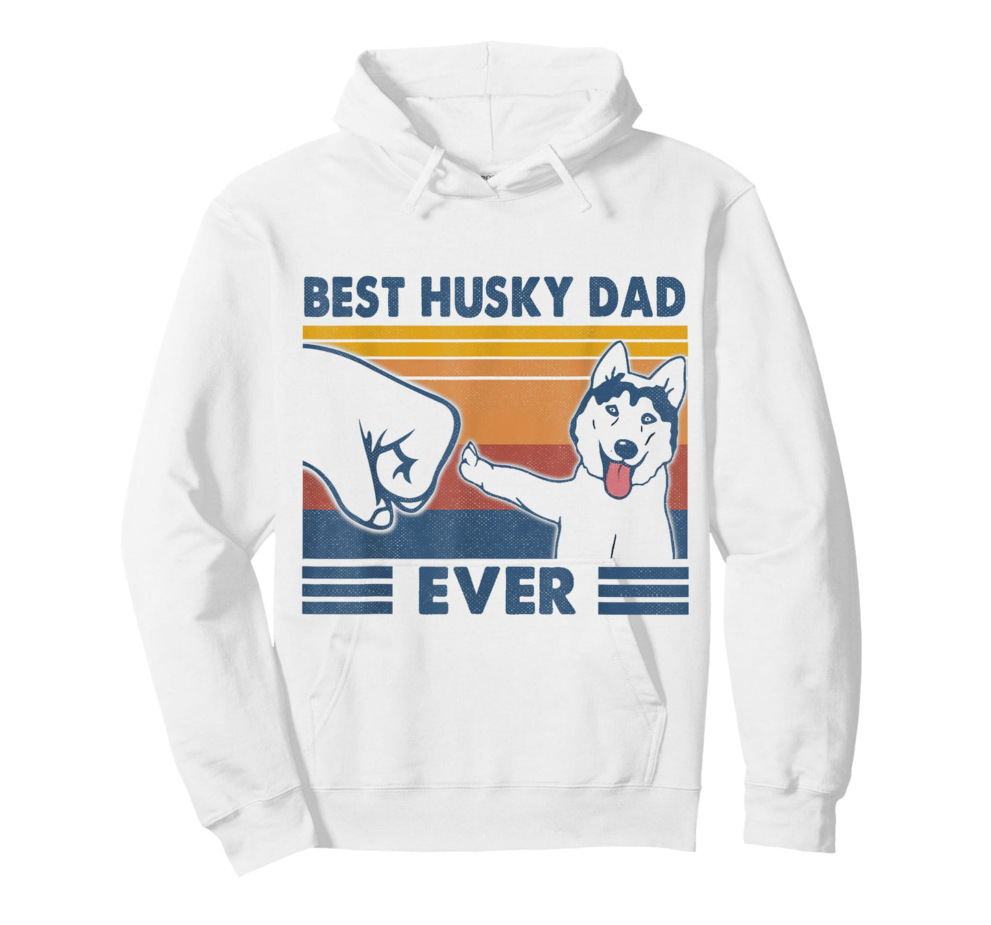 Vintage Best Husky Dad Ever Fist Bump Funny Husky Lover Gift T-Shirt