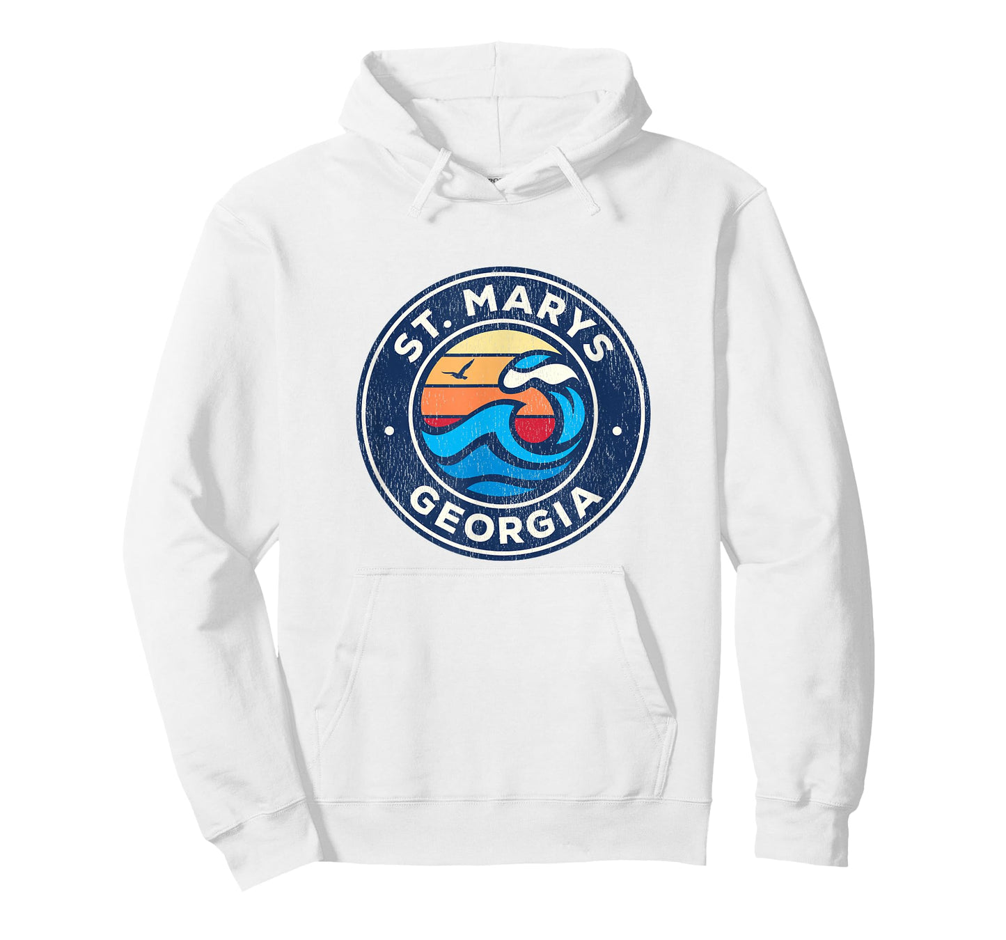 St. Marys Georgia GA Vintage Nautical Waves Design T-Shirt