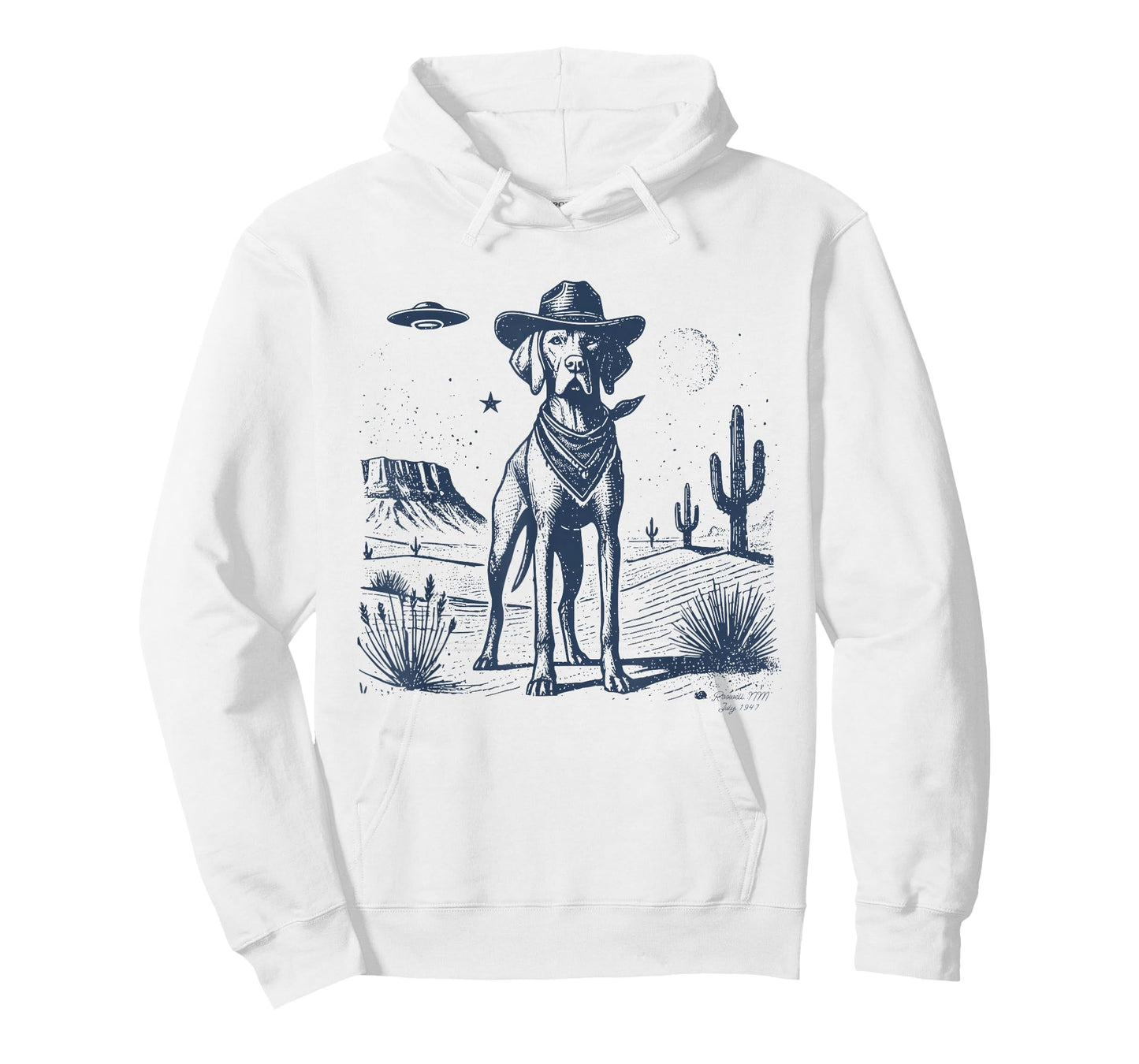 Vizsla Vintage Cowboy Hat Funny Dog Mom Retro Pet Dad T-Shirt