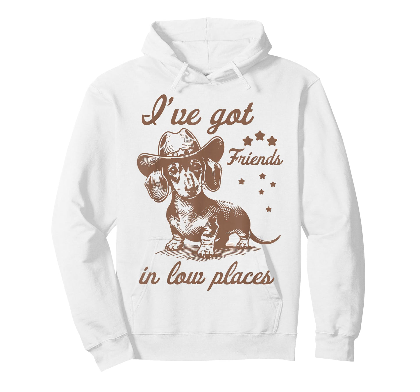 Retro I've Got Friends In Low Places Funny Dachshund Cowboy T-Shirt