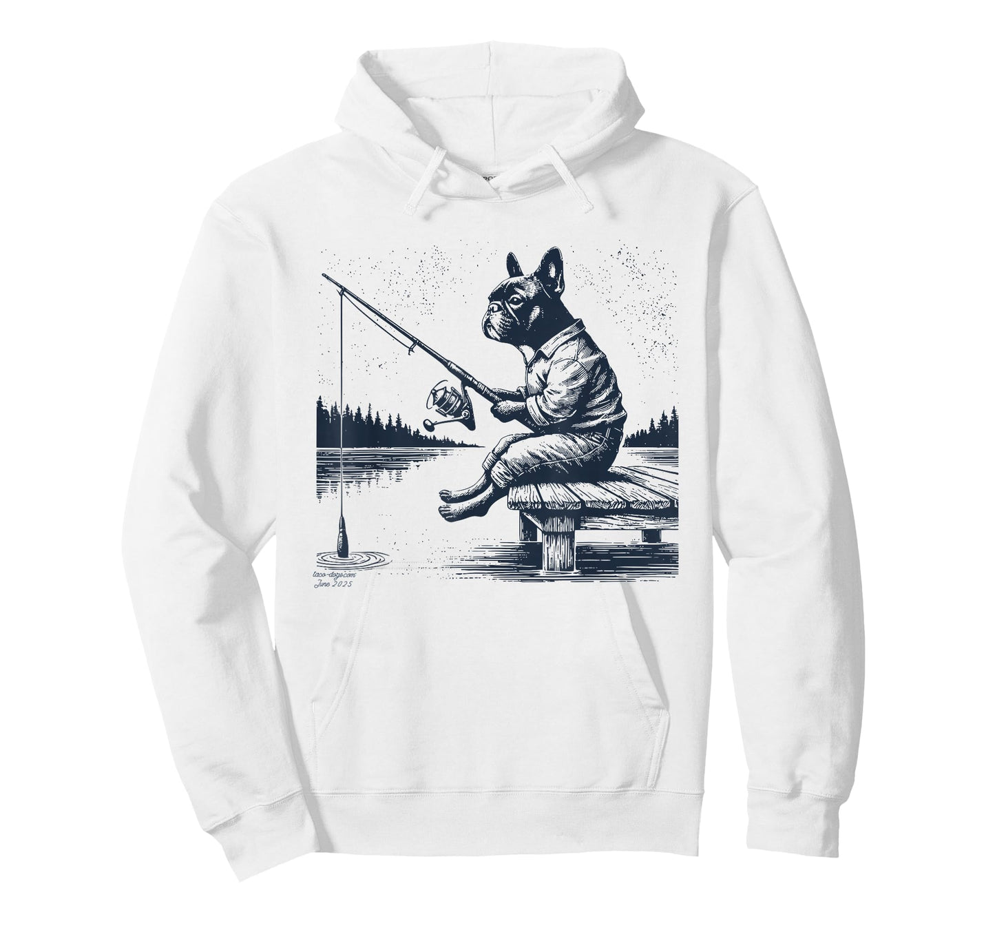 French Bulldog Frenchie Fishing Funny Fish Dog Mom Pet Dad T-Shirt