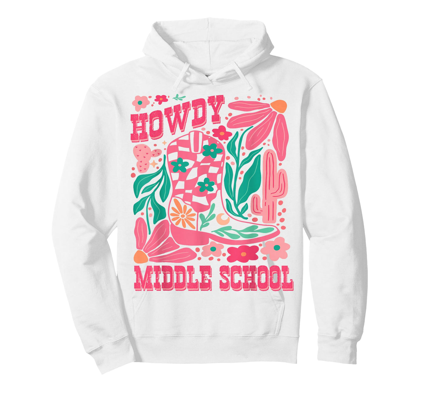 Howdy Middle School Western Girl Country Rodeo Pink Cowgirl T-Shirt