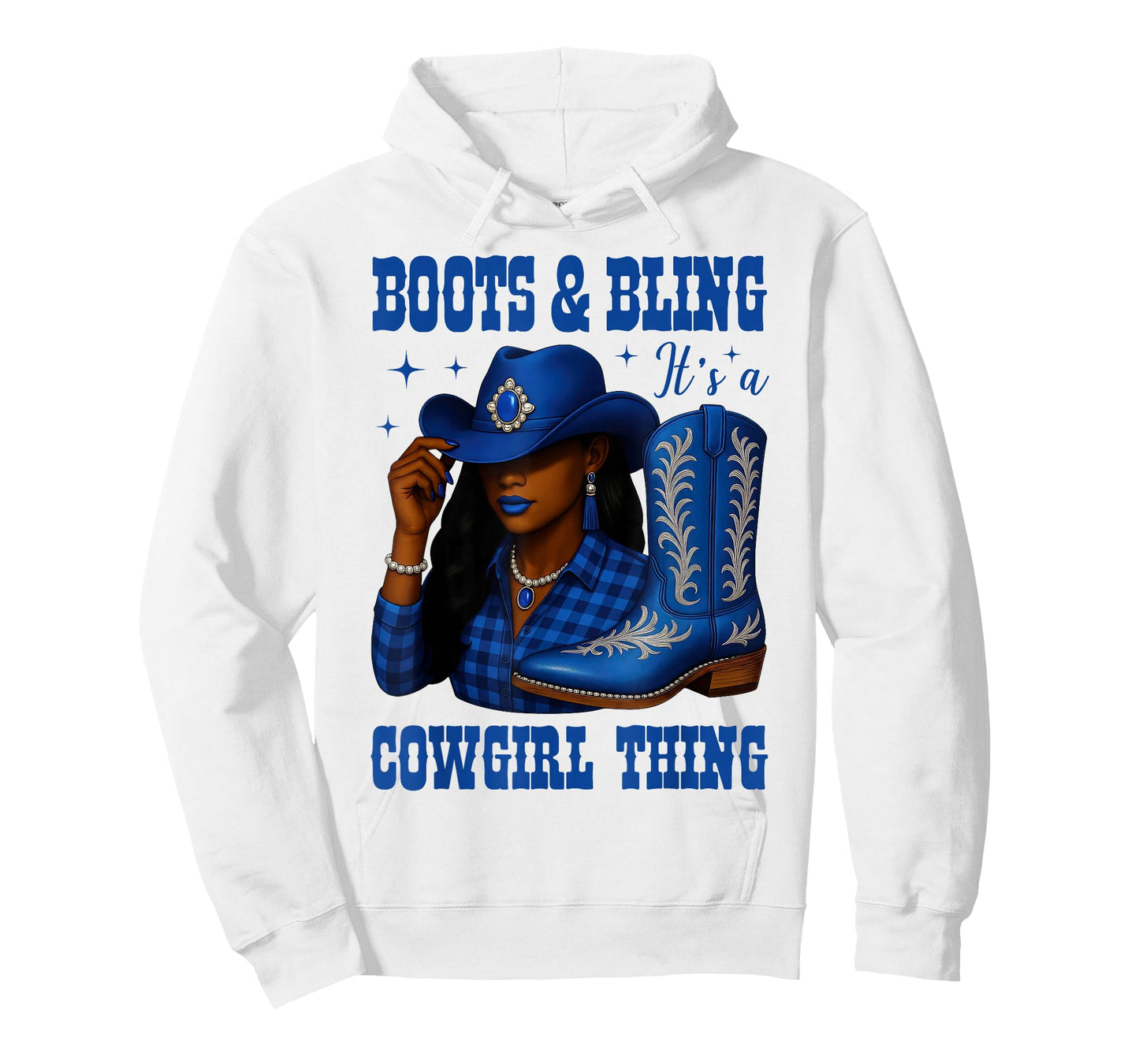 Boots & Bling It's A Cowgirl Thing Western Black Woman Girl T-Shirt