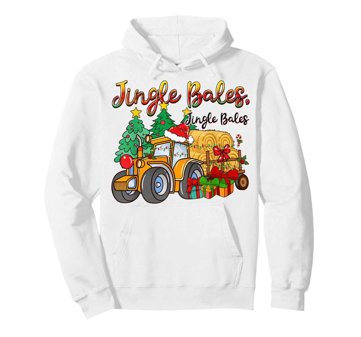 Jingle Bales Tractor Farm Christmas Pun T-Shirt